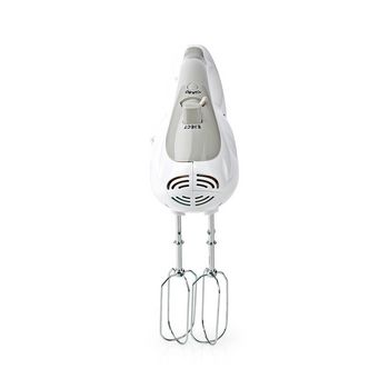Handmixer | 200 W | 5 Geschwindigkeitsstufen | Turbo Funktion | Schüssel drehen / 2 Knethaken / 2 Quirle | Grau / weiß