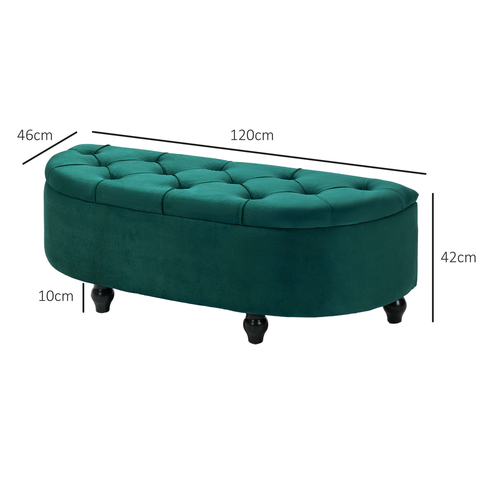 Hocker mit Stauraum, Sitztruhe, gepolstert, soft-close Deckel, Samtoptik, 118 x 45 x 45 cm, Dunkelgrau