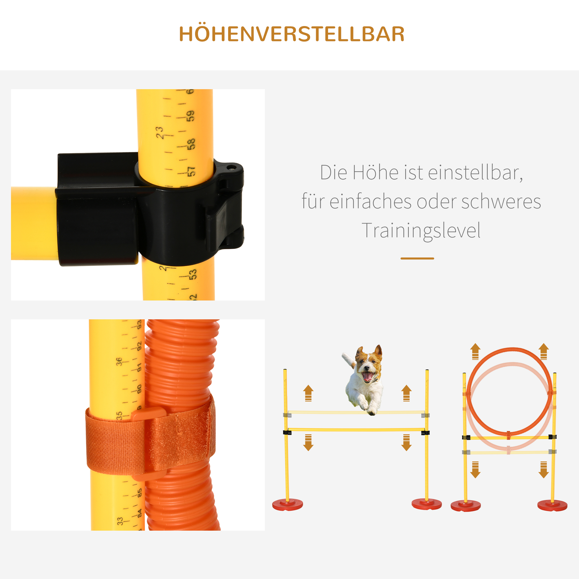 Hunde Agility-Set mit 4 Hindernissen Rot+Gelb
