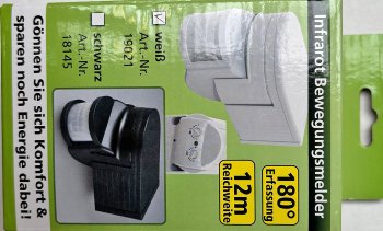 Aufputz Bewegungsmelder "CBM" 180°, IP44, 1-1200W, 3-Draht, weiß