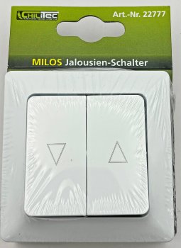 MILOS Jalousien-Steuerung Hoch/Runter / Taster, inkl. Rahmen, UP, weiß matt