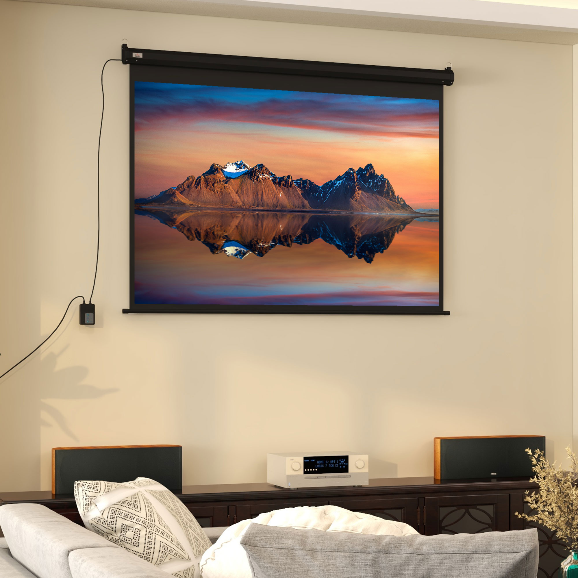 Beamer-Leinwand, Projektionsleinwand, 84", 4:3, 171x130 cm, Schwarz