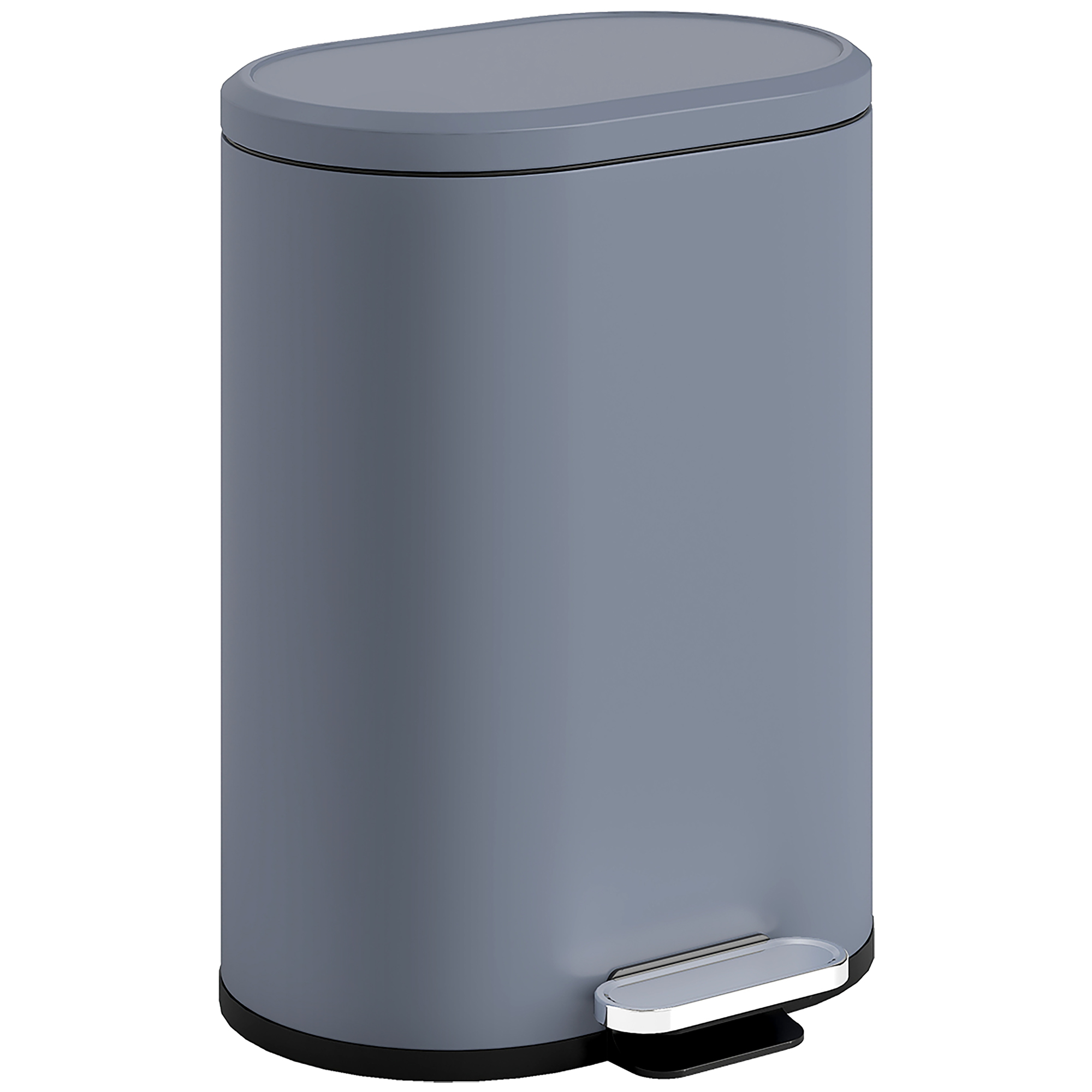 Mülleimer Küche 30 Liter Treteimer mit Soft-Close-Deckel, Pedal aus Metall, Grau, 36,5 X 31 x 61 cm