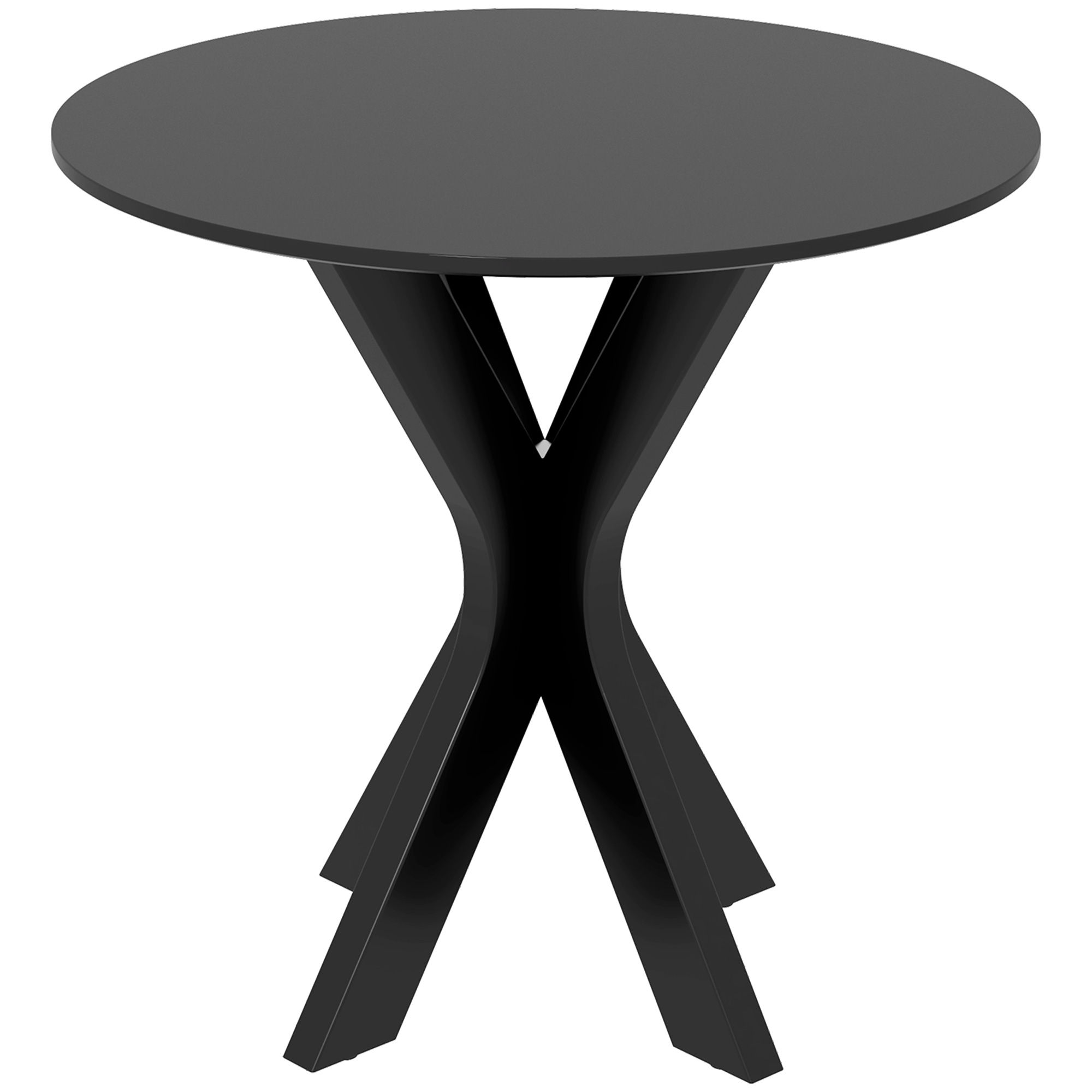 Esstisch Küchentisch Runder Tisch, Modernes Design, 78 cm x 78 cm x 75 cm, Schwarz