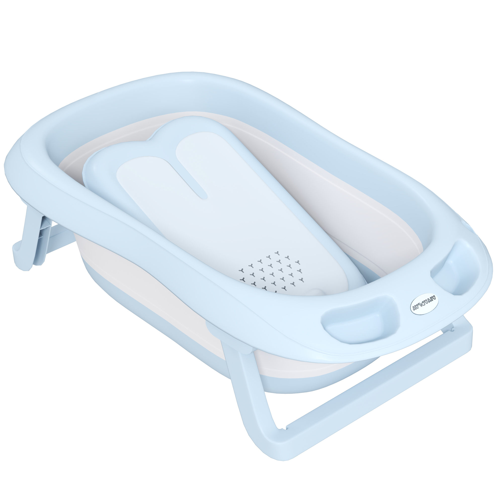Babybadewanne, faltbar, rutschfester Boden, sichere Materialien, 83L x 48B x 23,5H cm, Hellblau