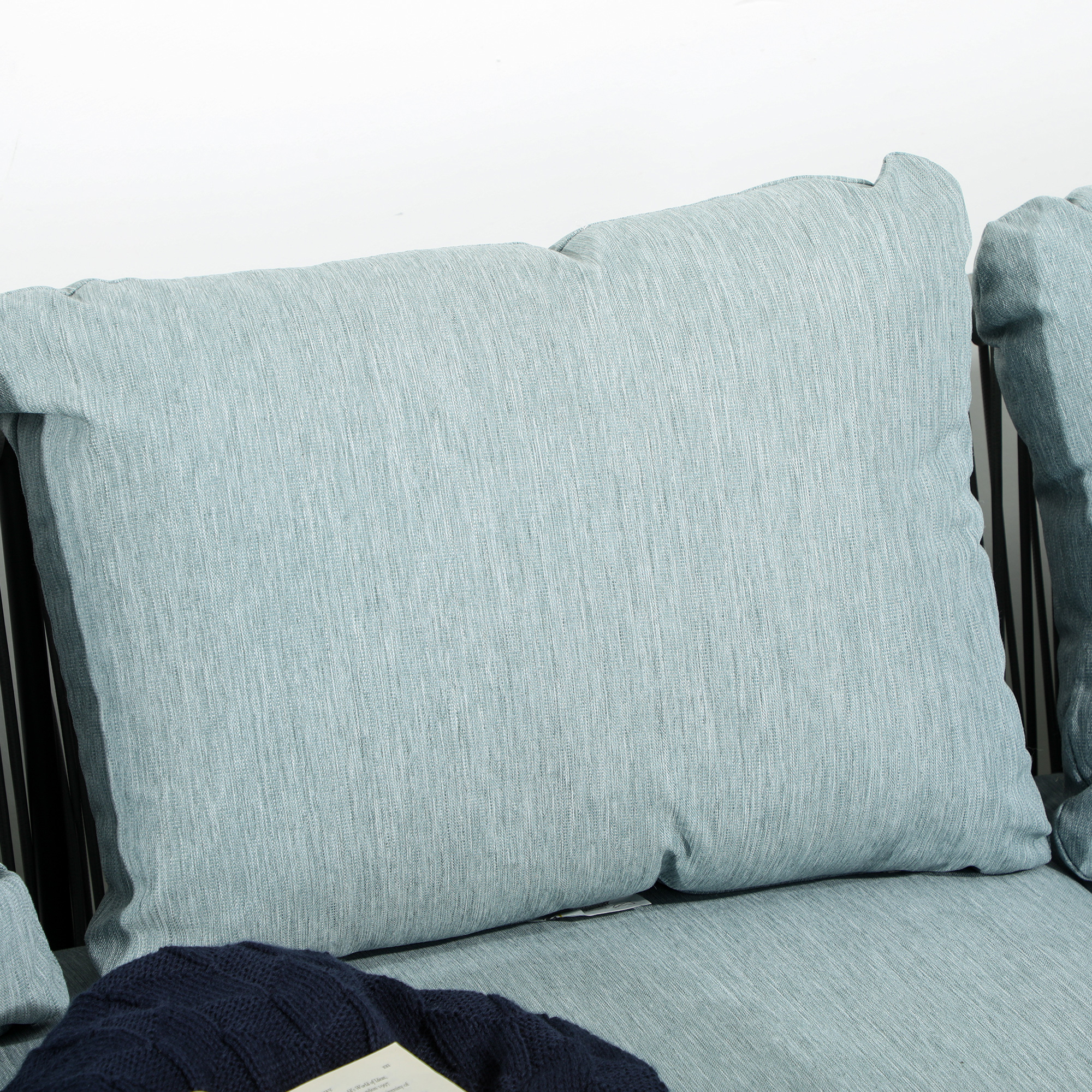 Rattan Gartenmöbel-Set für 4 Personen Sitzgarnitur mit Kissen für Balkon Alu Grau