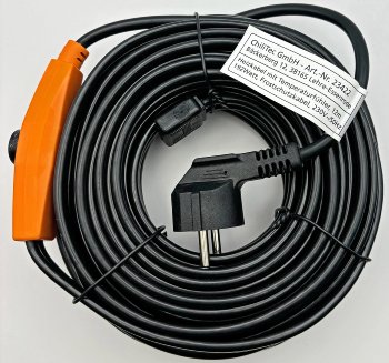 Heizkabel mit Temperaturfühler, 12m, 192Watt, Frostschutz für Wasserleitungen