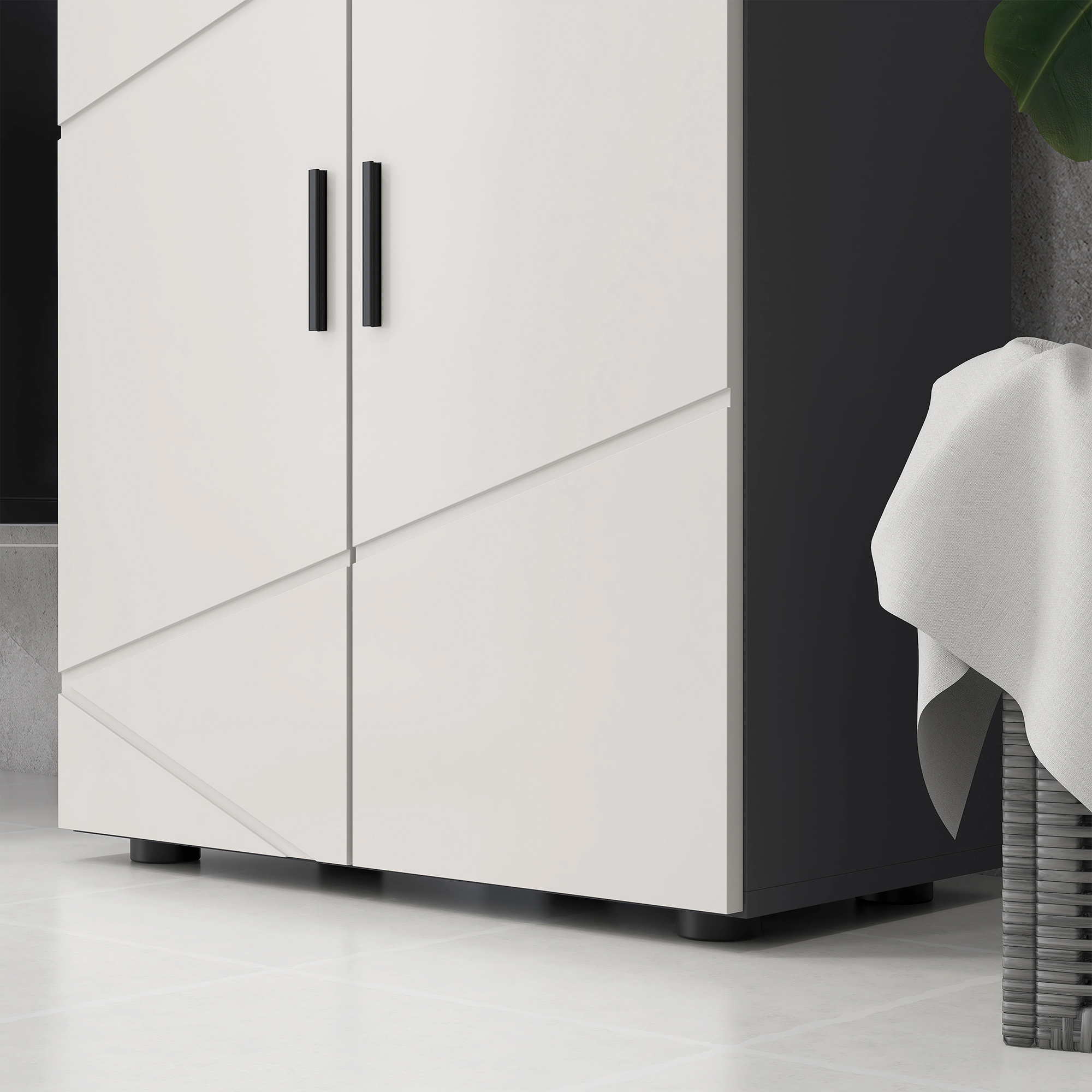 Badezimmerschrank, Badkommode, verstellbare Regale, bis zu 25 kg belastbar, Grau