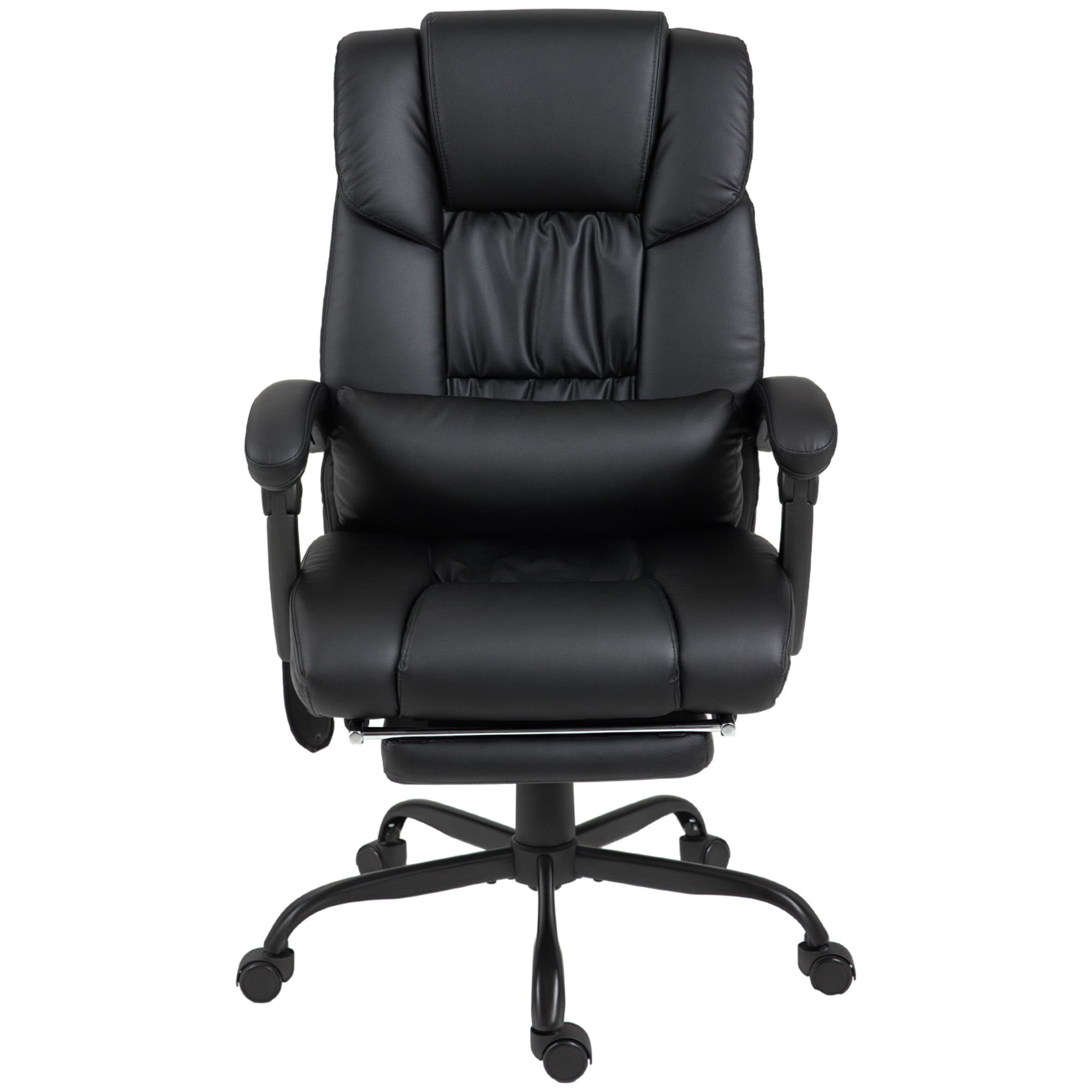 Bürostuhl Ergonomisch mit Massagefunktion Schreibtischstuhl mit Fußstütze, Hoher Rückenlehne, Lendenstütze Schwarz