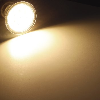 LED Strahler GU10 "H55 SMD" / 120°, 3000k, 444lm, 230V/4W, warmweiß