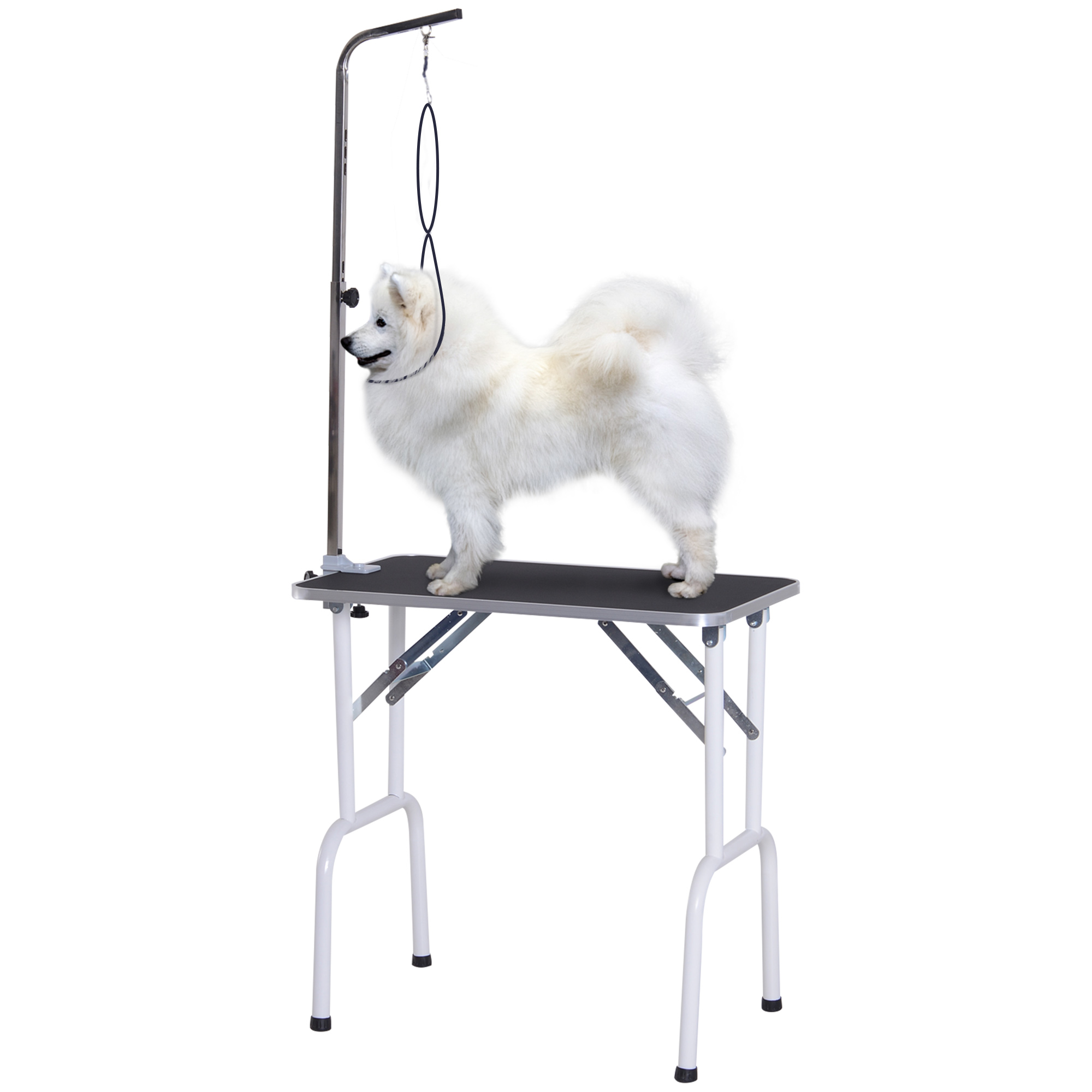 Trimmtisch klappbar Tierpflegetisch Schertisch Pflegetisch für Hunde Katzen Metall Schwarz 81 x 48,5 x 80 cm