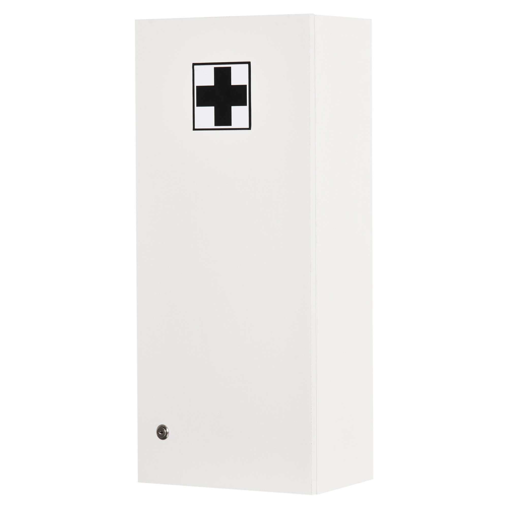 Medizinschrank Arzneischrank Wandschrank Hängeschrank mit verstellbarer Ablage Erste-Hilfe-Kreuz abschließbar für Badezimmer Küche Flur Weiß 30x20x70 cm