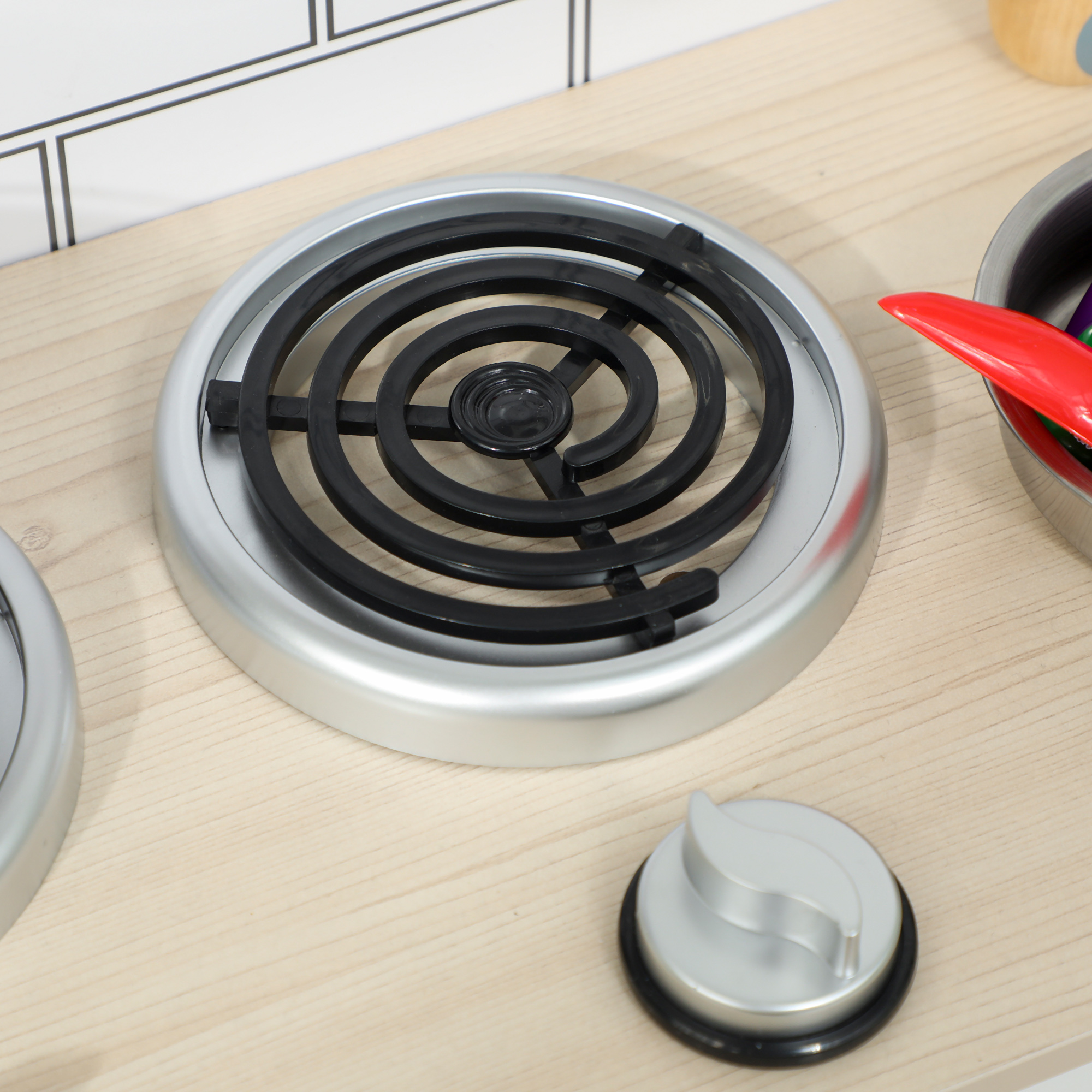 Kinderküche Spielküche mit Ofen Spüle Soundfunktion und Zubehör Geschenk für Mädchen Jungen 3-6 Jahren Weiß