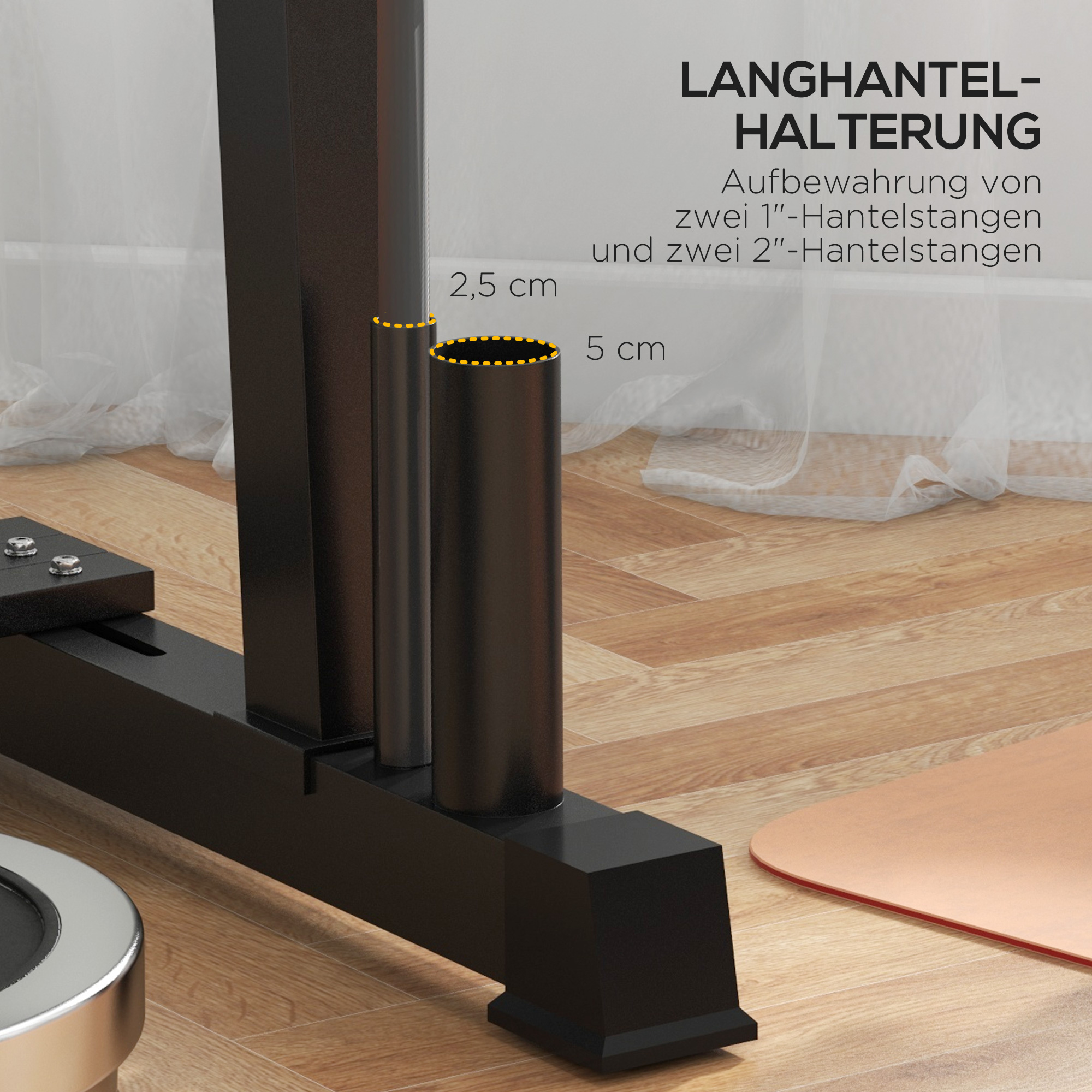 Hantelständer für Kurzhantel, Kugelhantel, Hantelscheiben, 3 Etagen, anpassbar, Stahl, 131 x 75 x 80 cm, schwarz