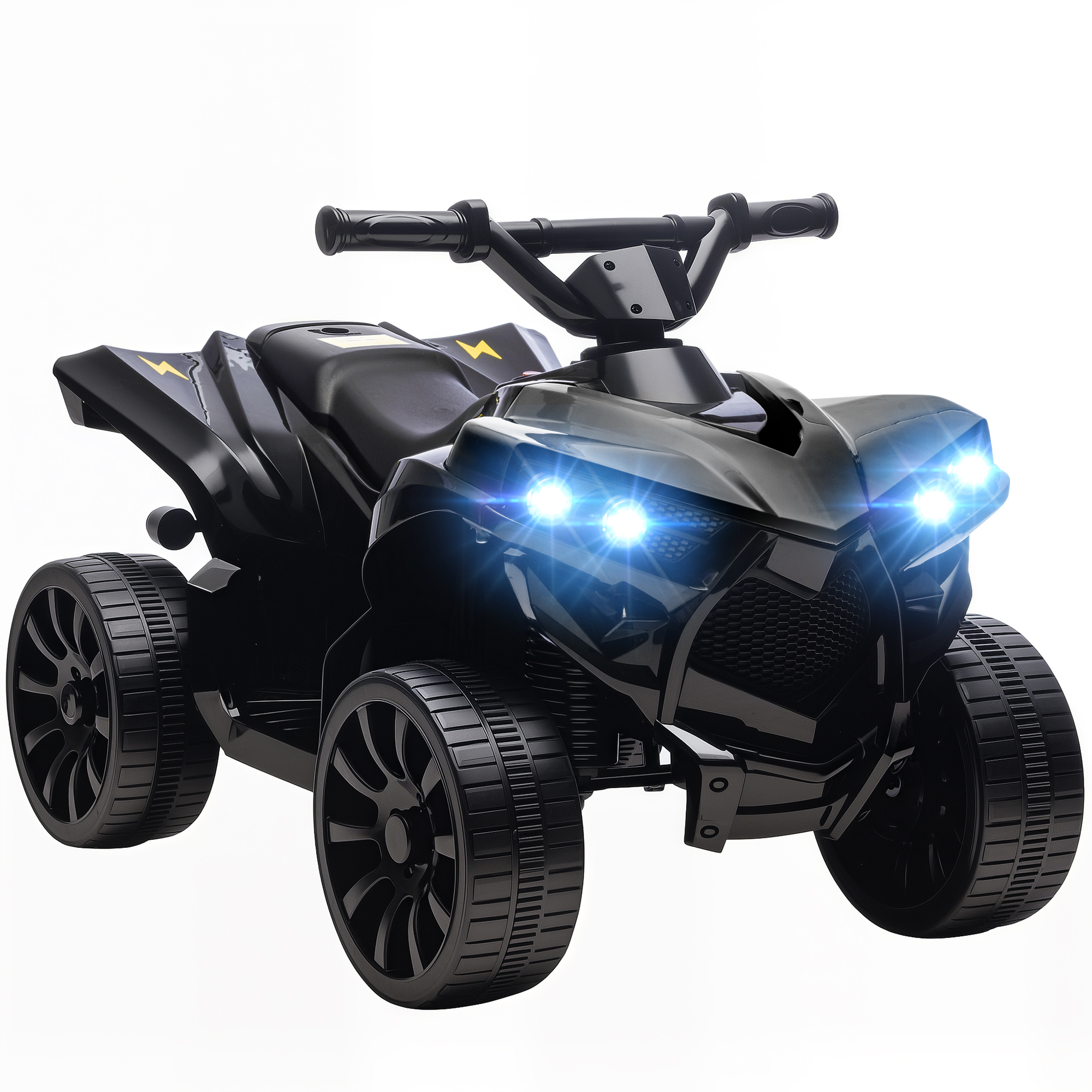 Kinder Quad Elektro 6V Kinderquad mit Vorwärts-, Rückwärtsfunktion, Musik, LED-Scheinwerfer Schwarz
