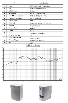 Satelliten Lautsprecher "CTB-40W" Paar, 40W, 8Ohm, 130x95x115mm, weiß