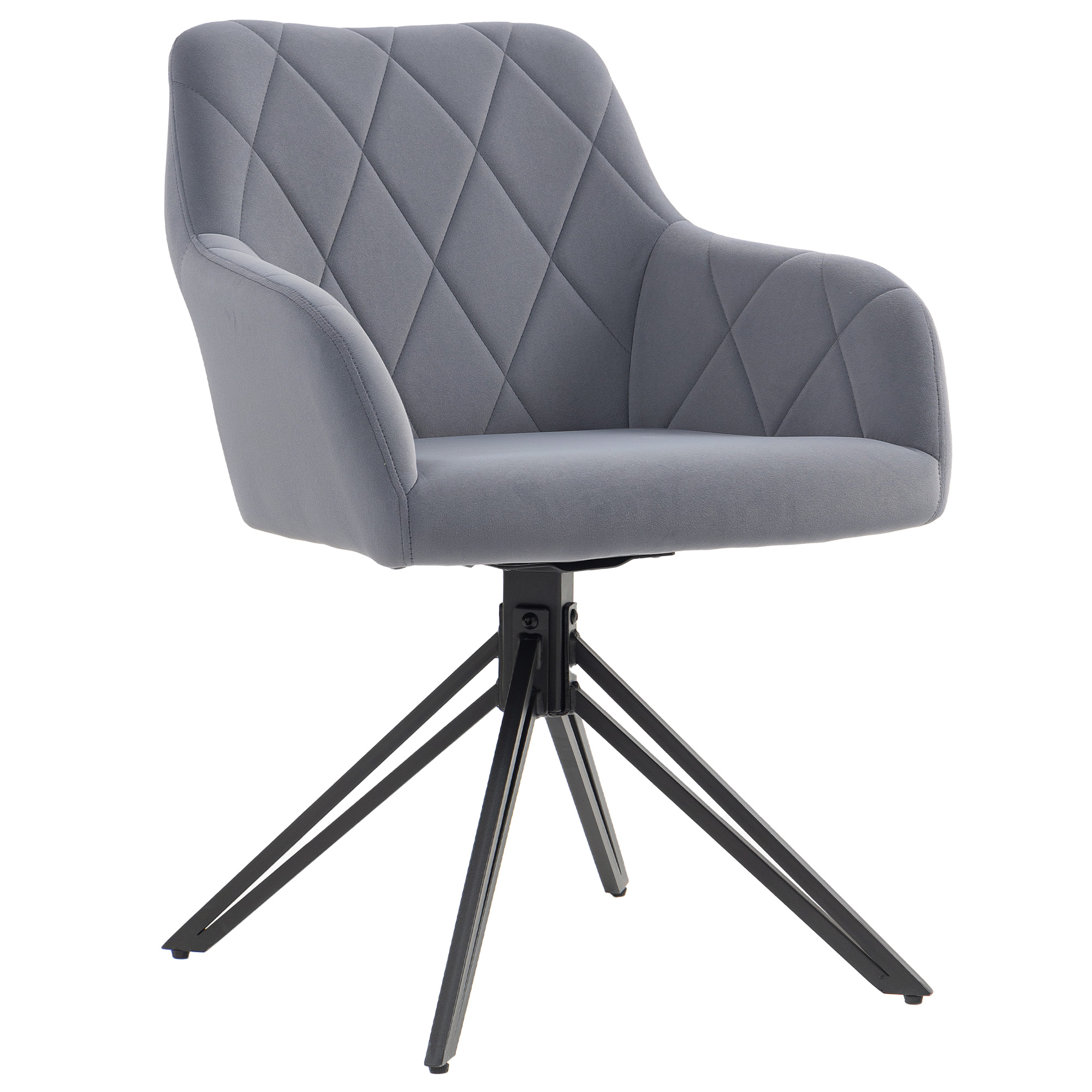 Akzentstuhl im Retro-Design Samtoptik 58 cm x 60,5 cm x 79 cm Stahl Grau