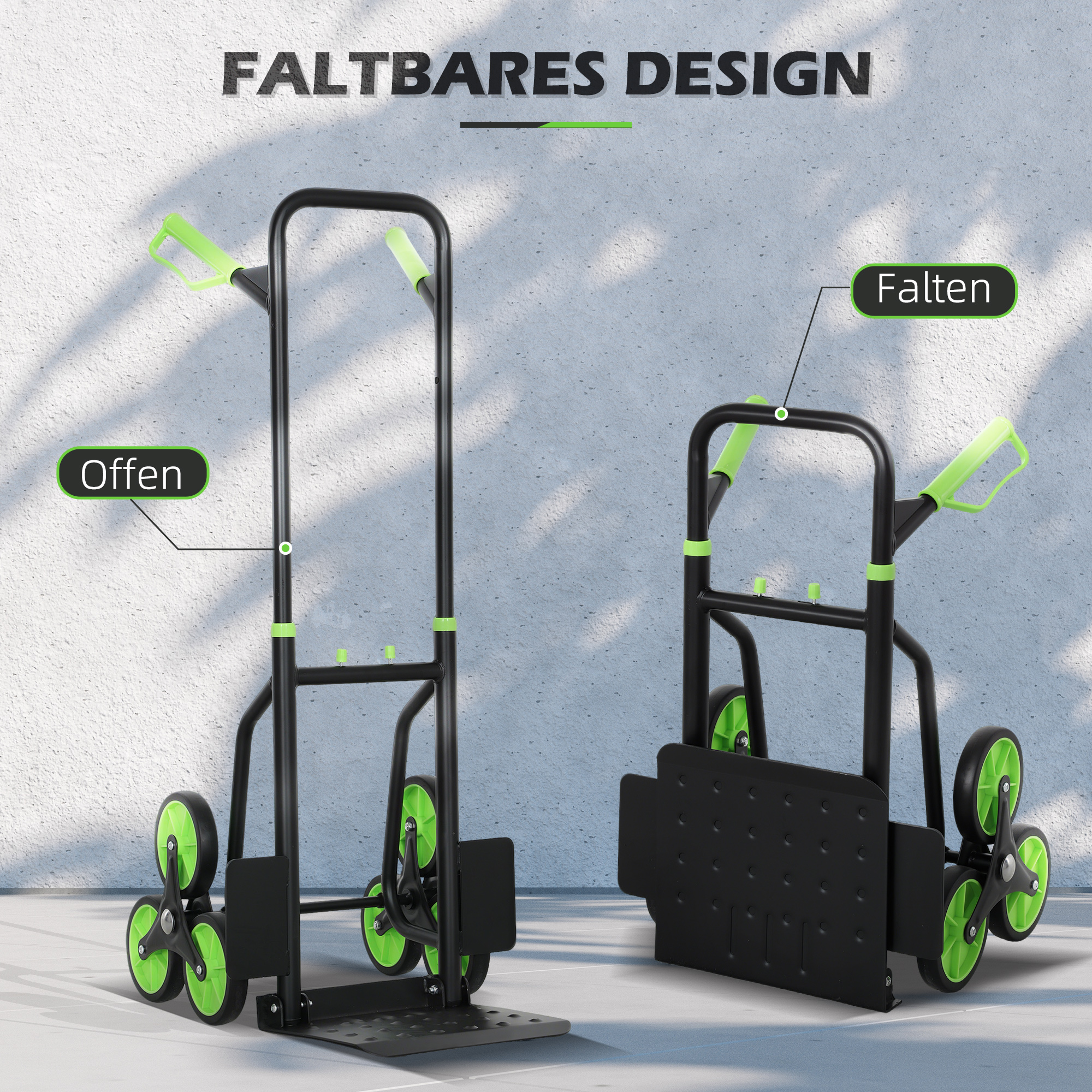 Treppensteiger Sackkarre klappbar Transportkarre mit Stahlrahmen max. 120kg