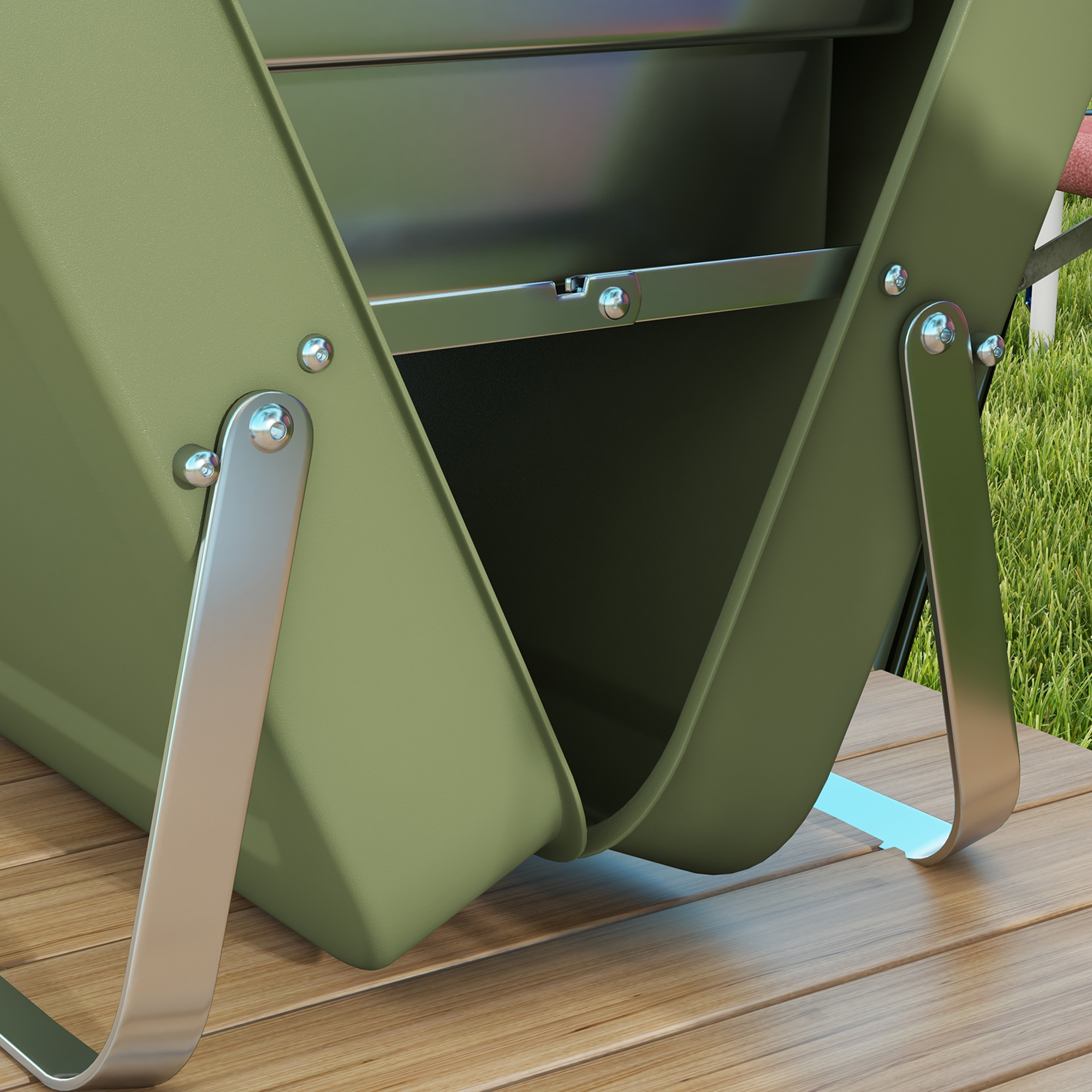 Koffergrill, Mini-Kohlegrill, klappbar, mit Kohleschale und Ascheauffangschale, Metallgehäuse, Grün