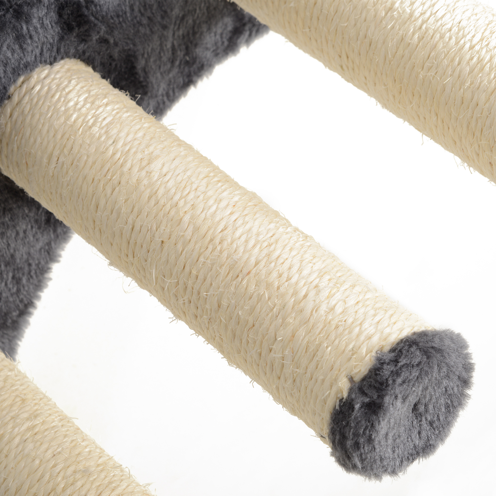 Kletterwand Katzen 4-teilig Katzen Kletterwand Set mit Hängematte, Katzenbrücke bis zu 5 kg, Dunkelgrau