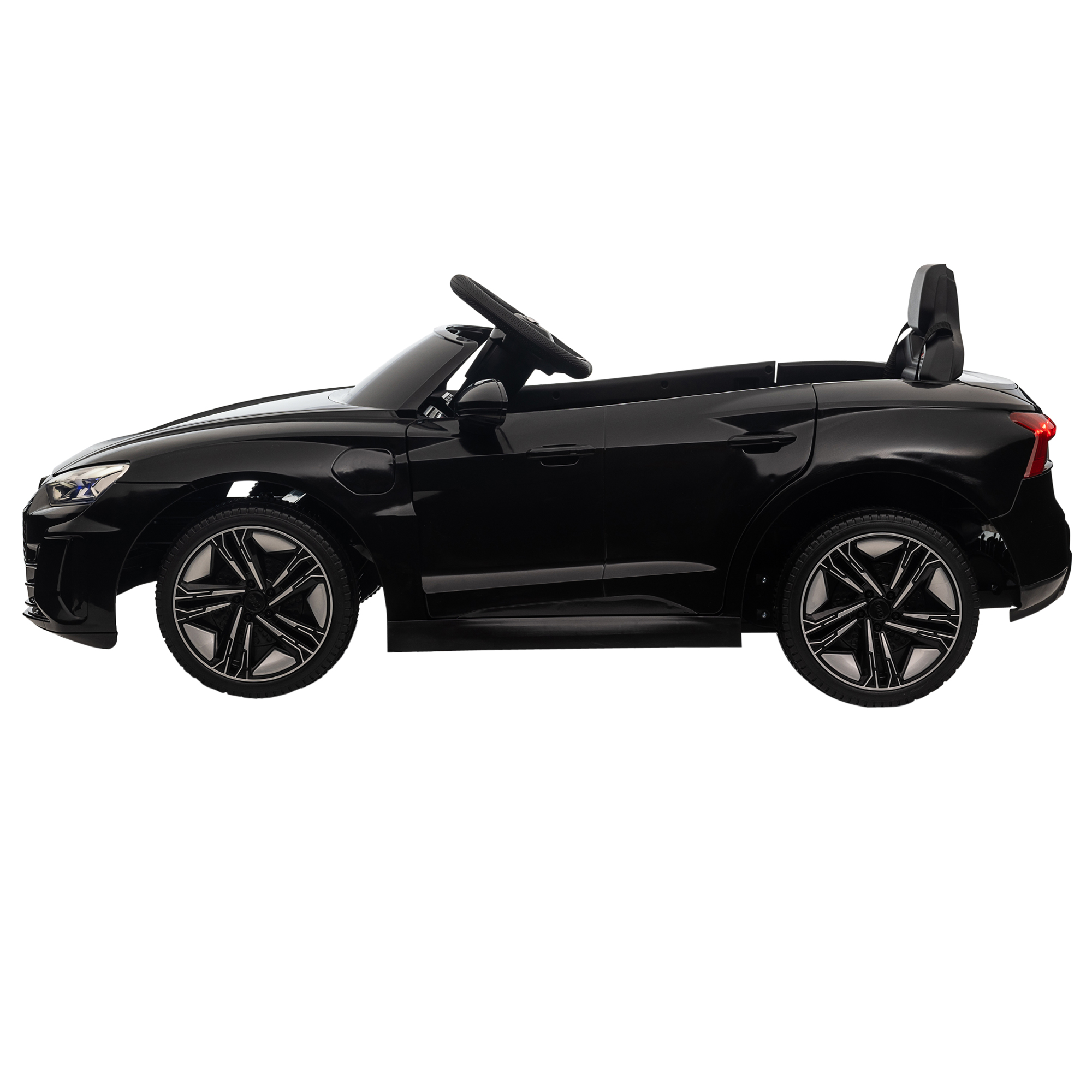 Kinderauto, Elektroauto, Audi-lizenziert, mit Sicherheitsgurt, Fernbedienung, Licht, schwarz, 103 x 58 x 41cm