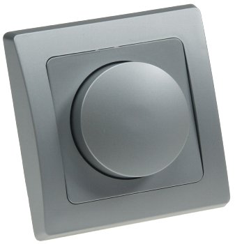 DELPHI Dimmer für LED Lampen / 250V~/ 3-60W, inkl. Rahmen, UP, silber