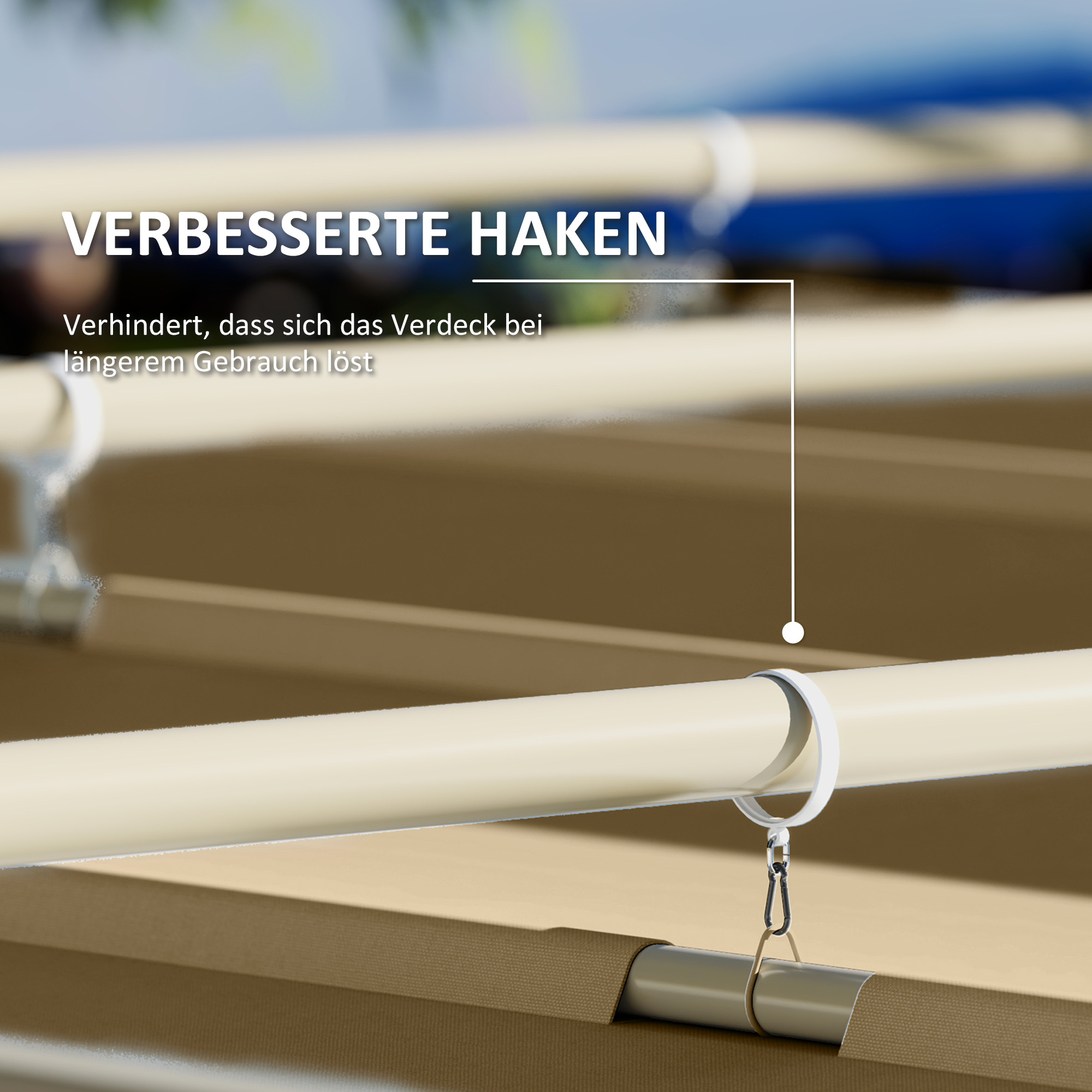 3 x 3 m Garten-Pergola mit einziehbarem Dach, Pavillon, Baldachin für Schatten, UPF30+, Khaki