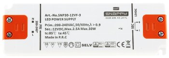 LED-Trafo "CT-SL30" SlimLine 0,5-30W / Ein 198-264V, Aus 12V= Konstantspannung