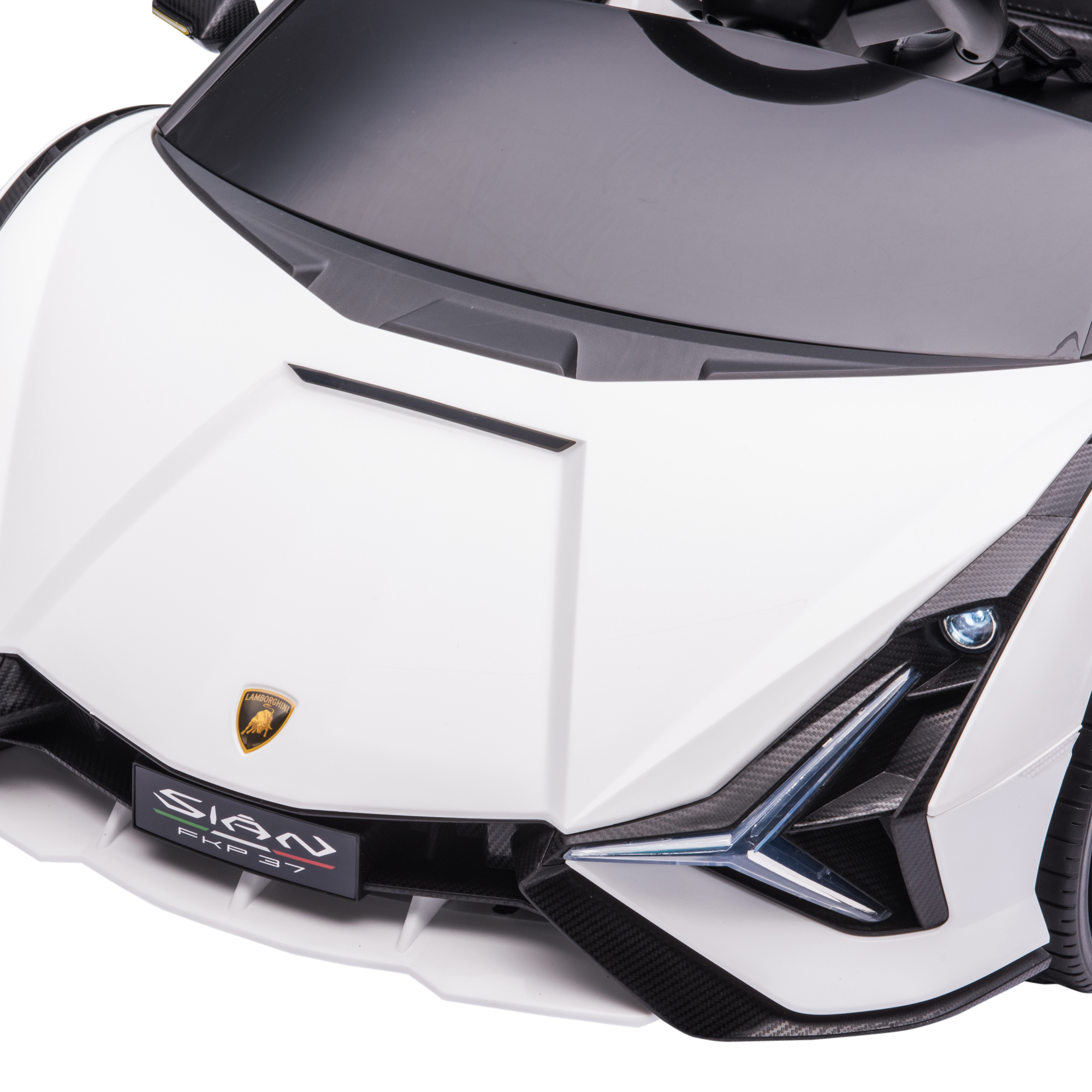 Kinderfahrzeug 12V 2 Fahrmodi Lamborghini SIAN SUV-Auto-Spielzeug Elektroauto mit Fernbedienung Musik(MP3/USB) Licht 37-60 Monate Metall Weiß 108 x 62 x 40 cm