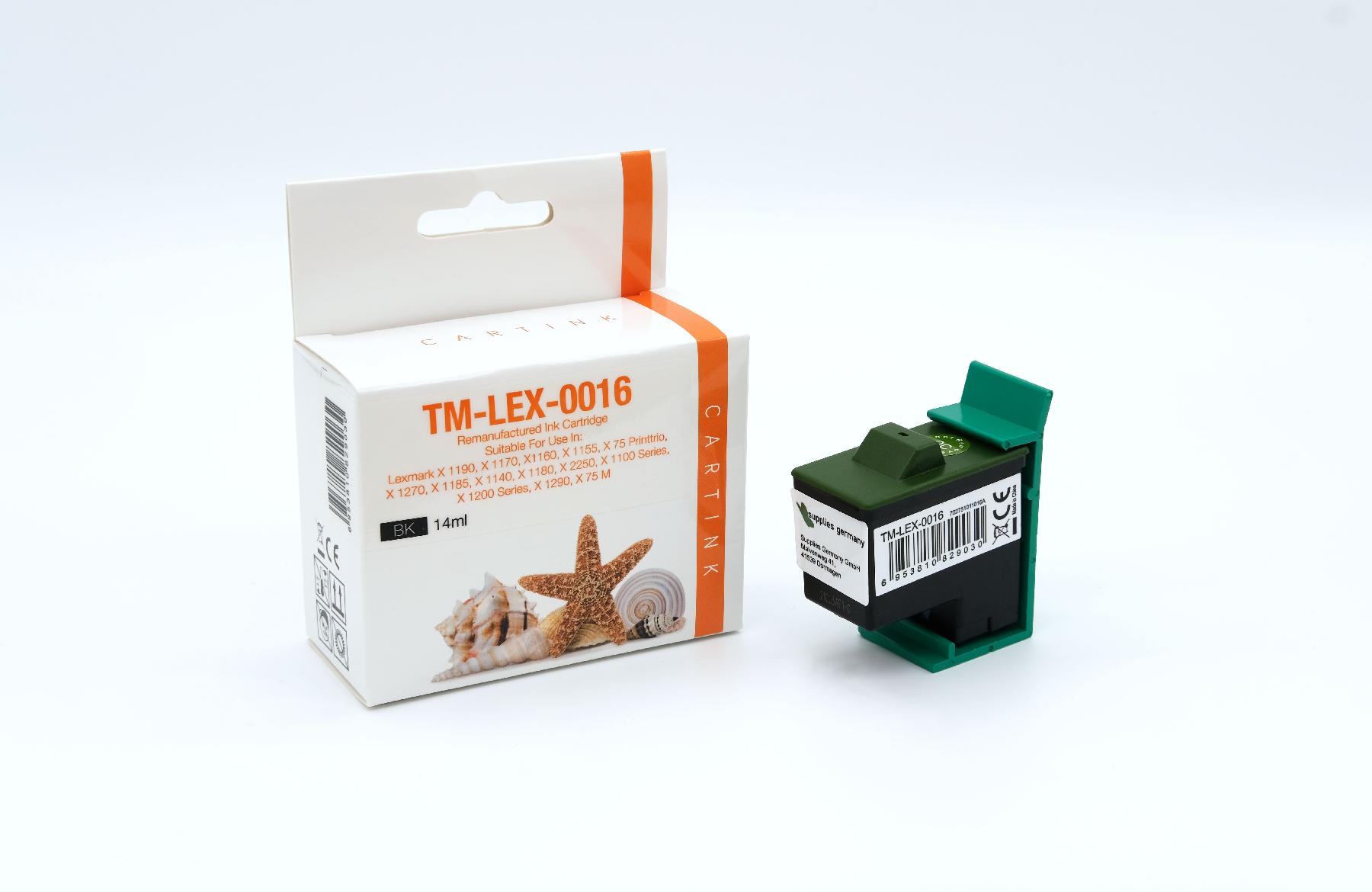 0016 Refill Tinte black für Lexmark / 10N0016 / 14ml