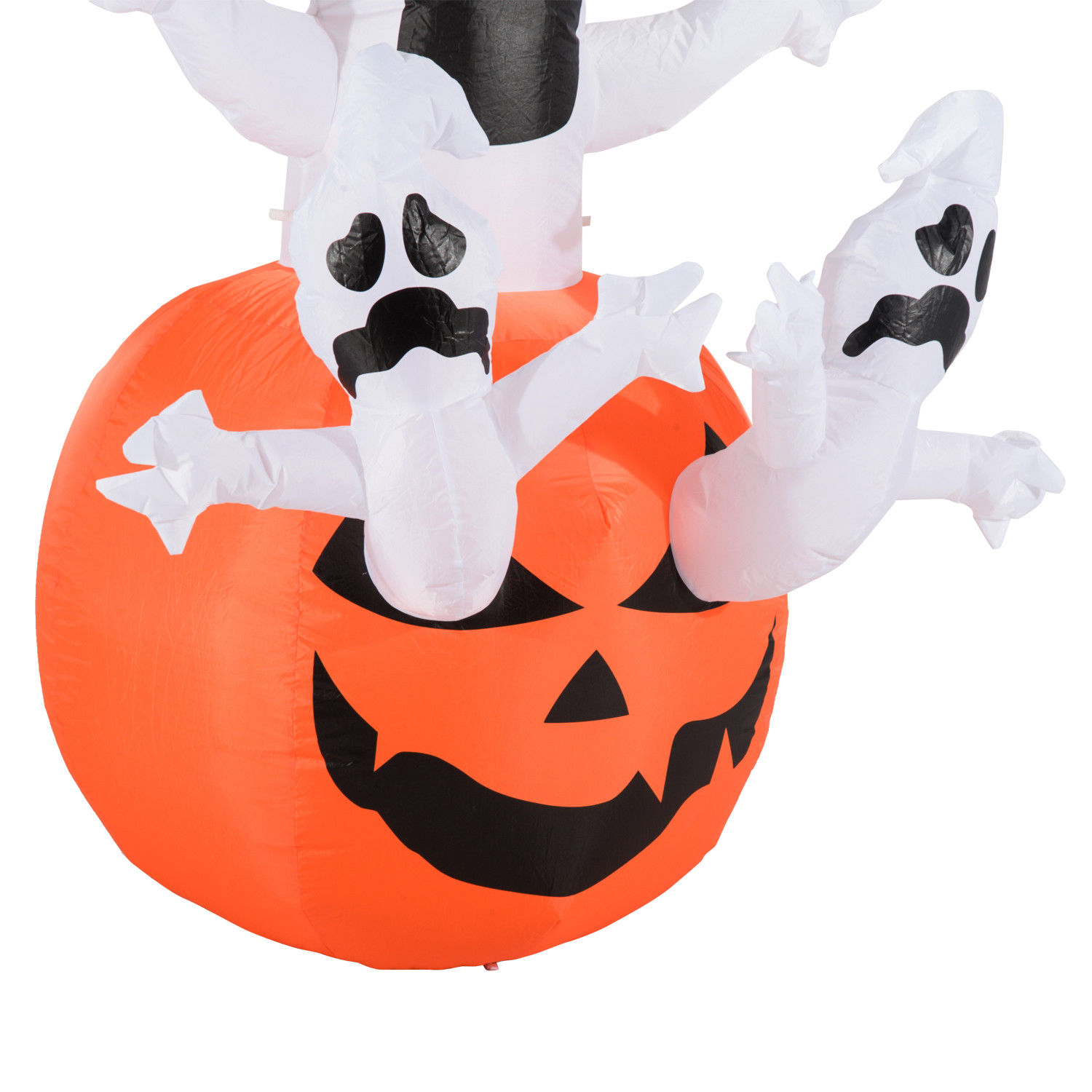 Aufblasbarer Kürbis Geist Gespenst Halloween Deko Figur Luftfigur mit LED Beleuchtung, Polyester, 120x120x180cm