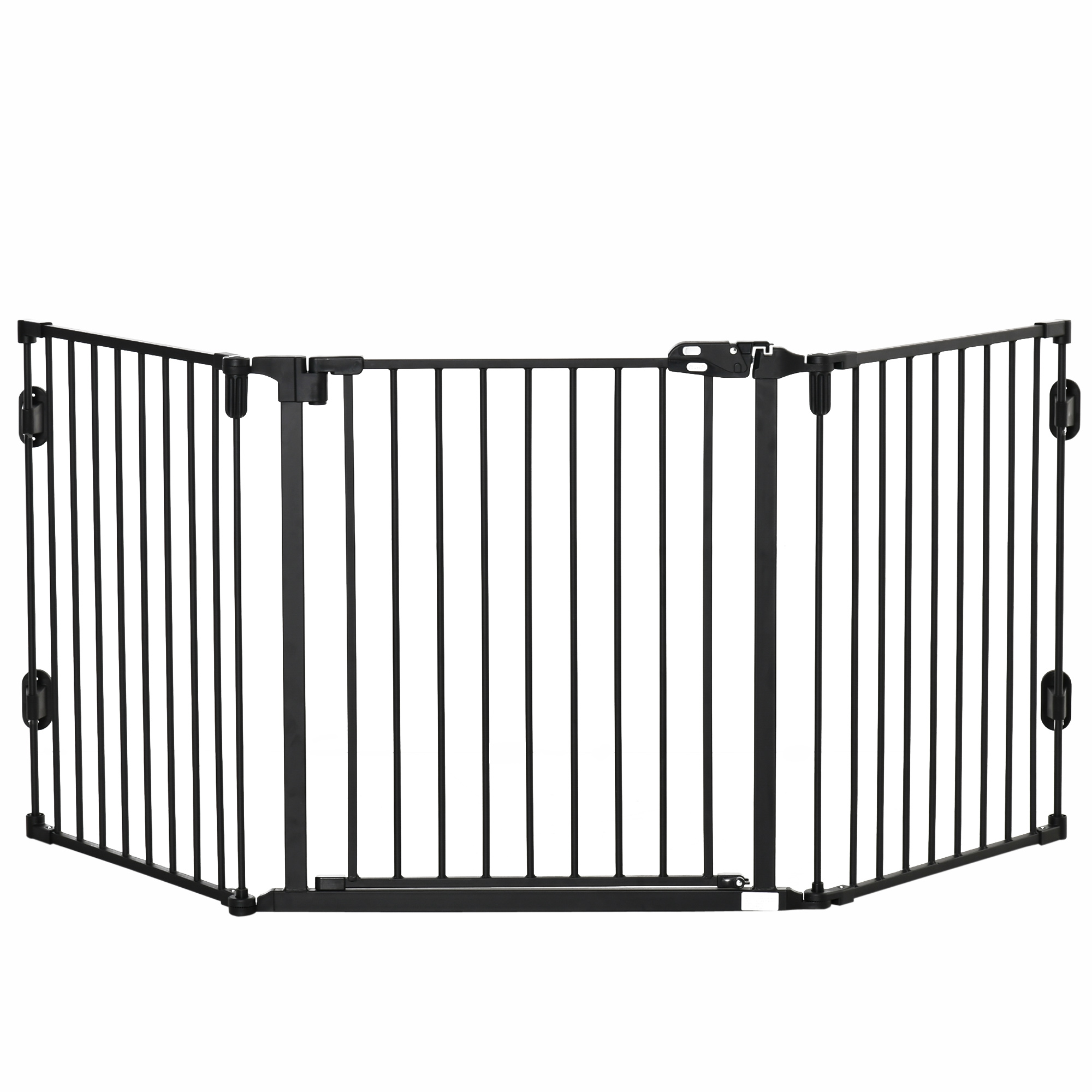 Absperrgitter Hund Freistehendes Verstellbares Schutzgitter 202,5 x 76 cm Hundegitter Klappbar Türschutzgitter Hundeabsperrgitter für Treppen, Türen, Küche, Flur, 3 Paneelen, Schwarz