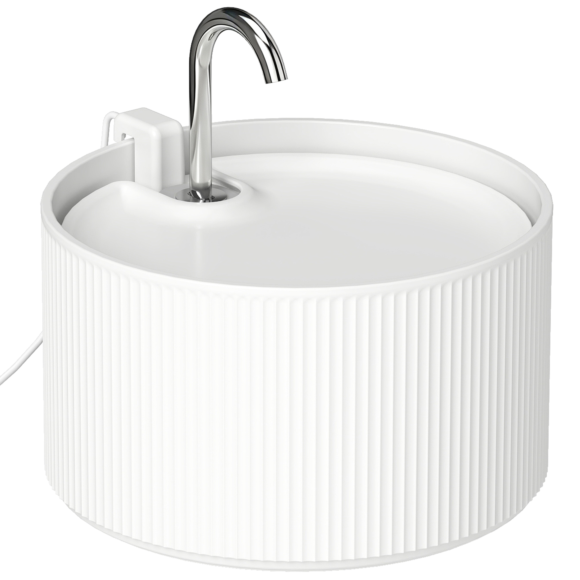 Katzenbrunnen 2,2L Keramik Trinkbrunnen mit 4-fach Filtersystem 2 Modi 1 Filter & Schaumstoff Ultraleise Pumpe, BPA-frei