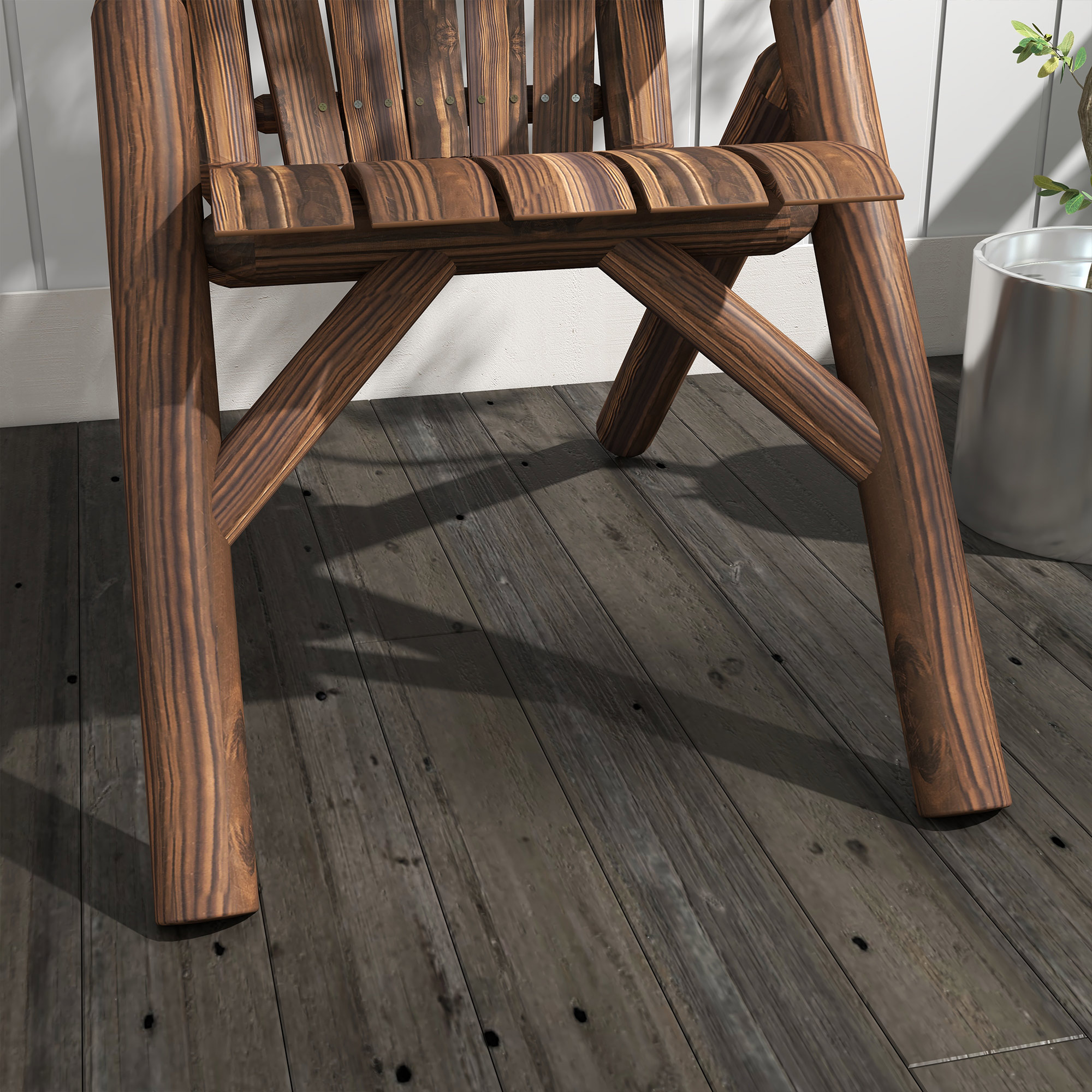 Gartenstuhl, Outdoor Hochlehner, bis 113 kg, wetterfest, Verkohlt