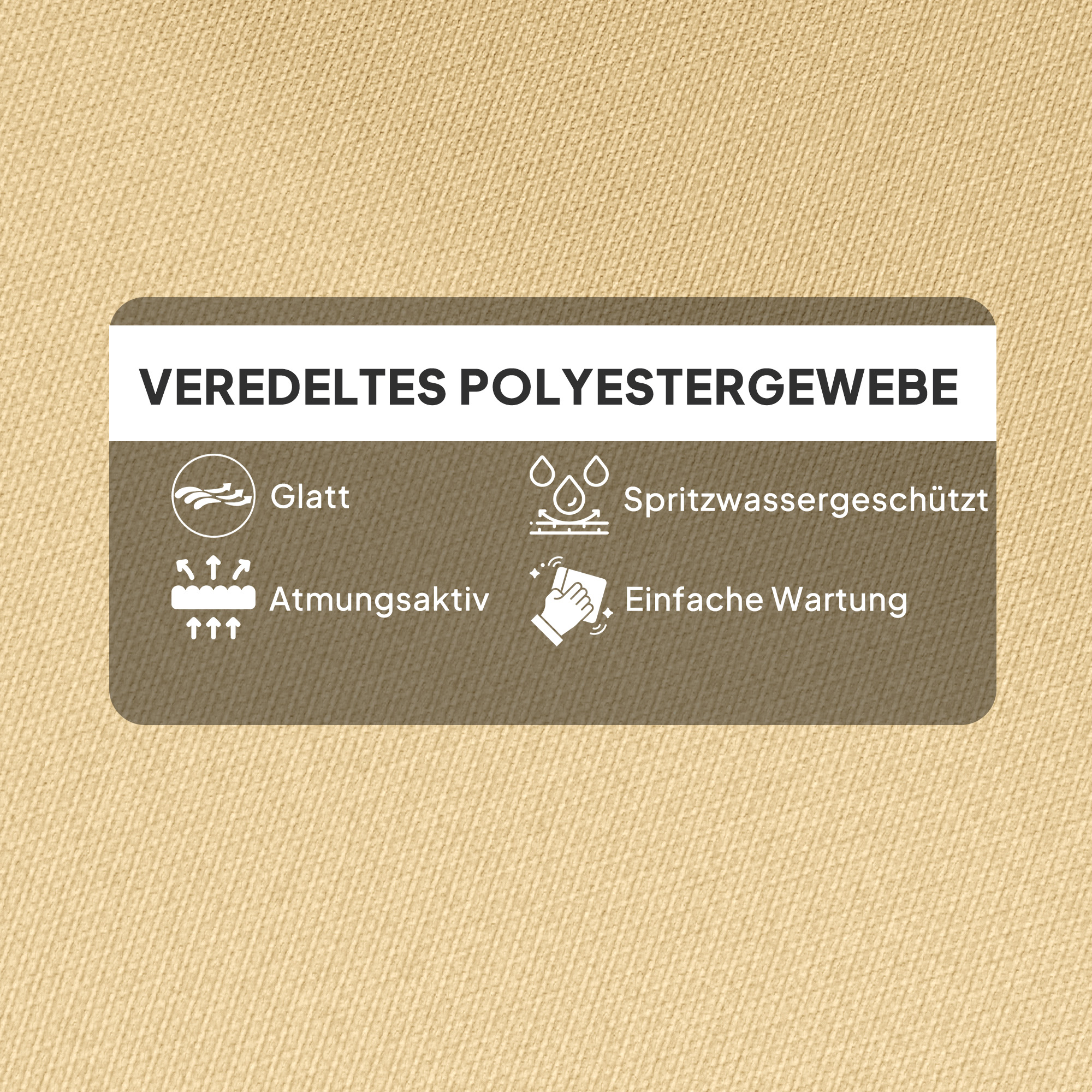 Sitzkissen, Dickes Polsterkissen für Sitzmöbel, mit Rückenlehne, Schaukelstuhlkissen, für drinnen und draußen, Beige