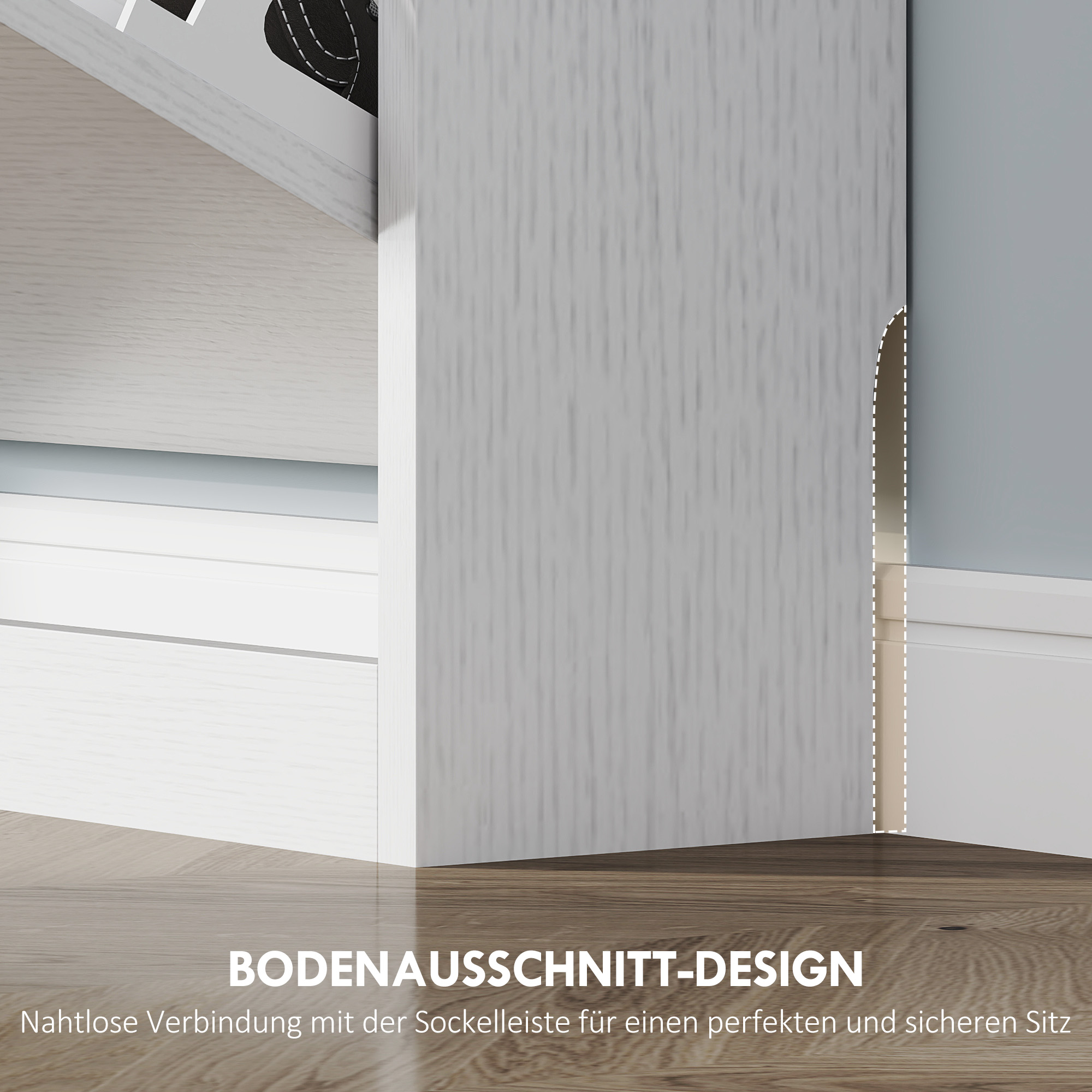 Schuhschrank mit 3 Klappschubladen, für bis zu 12 Paar Schuhe, Spanplatte, 80 x 17 x 108 cm, Weiß