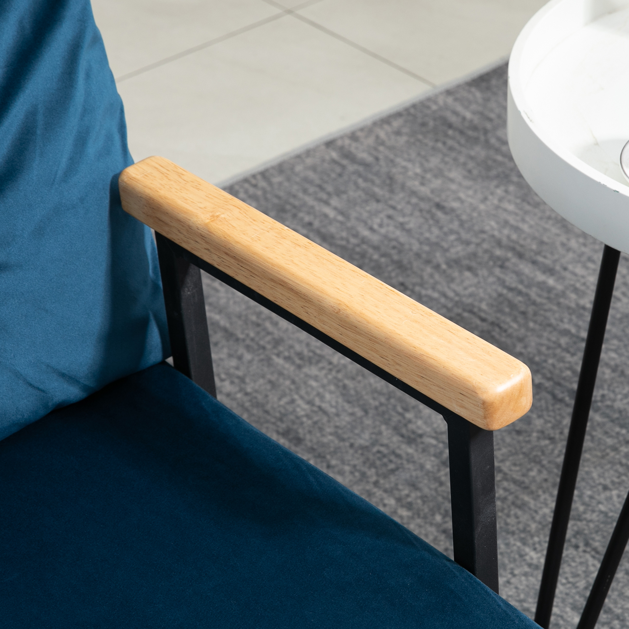 Schlafsofa 2er-Sofa Samtsofa, Schlaffunktion, inkl. 2 Kissen, Samtoptik, Natur + Blau