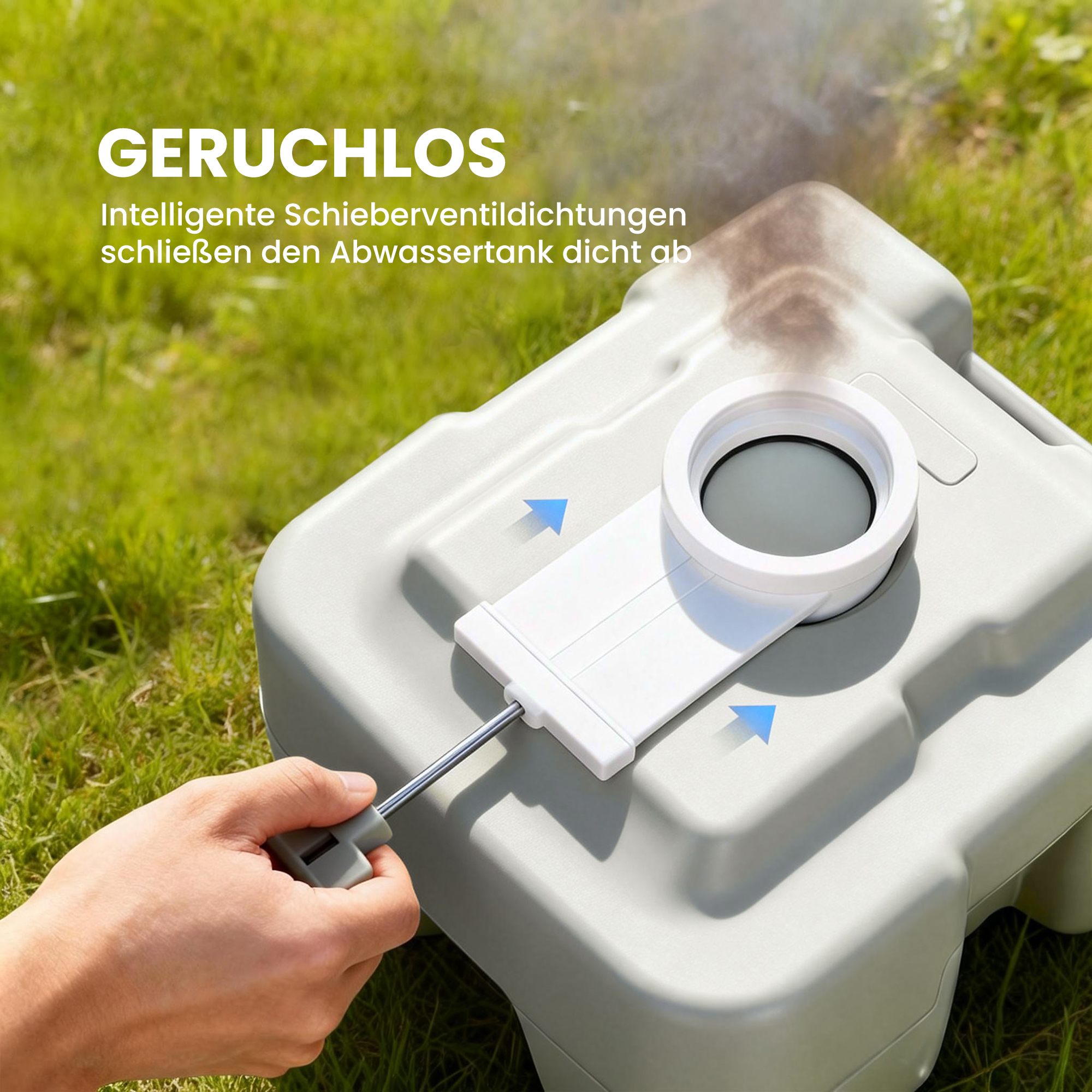 Campingtoilette Reisetoilette max. Tragkraft bis 147 kg 20L für Camping Wandern Reisen Angeln 41,5 x 36,5 x 42 cm Grau