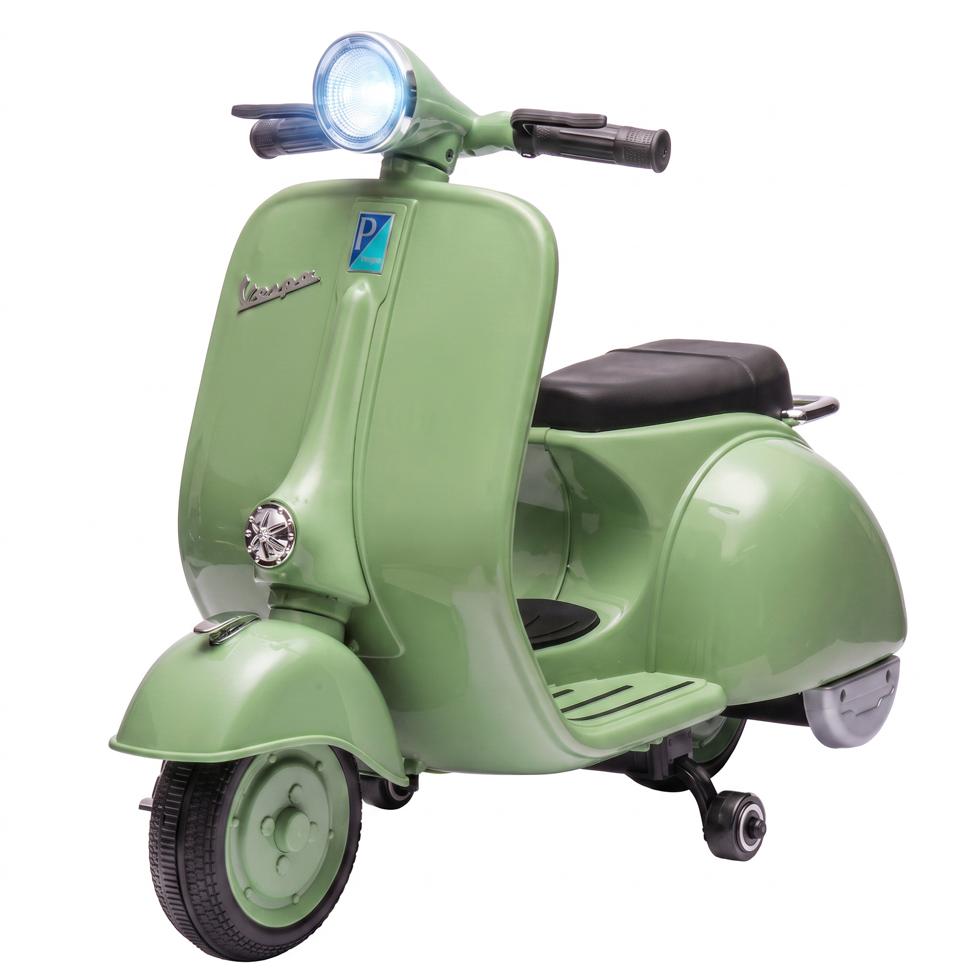 Elektro Motorrad Kinder 6 V Elektromotorrad mit Stützrädern, Lithium-Akku, Softstart, Musik, USB Scheinwerfer Hupe