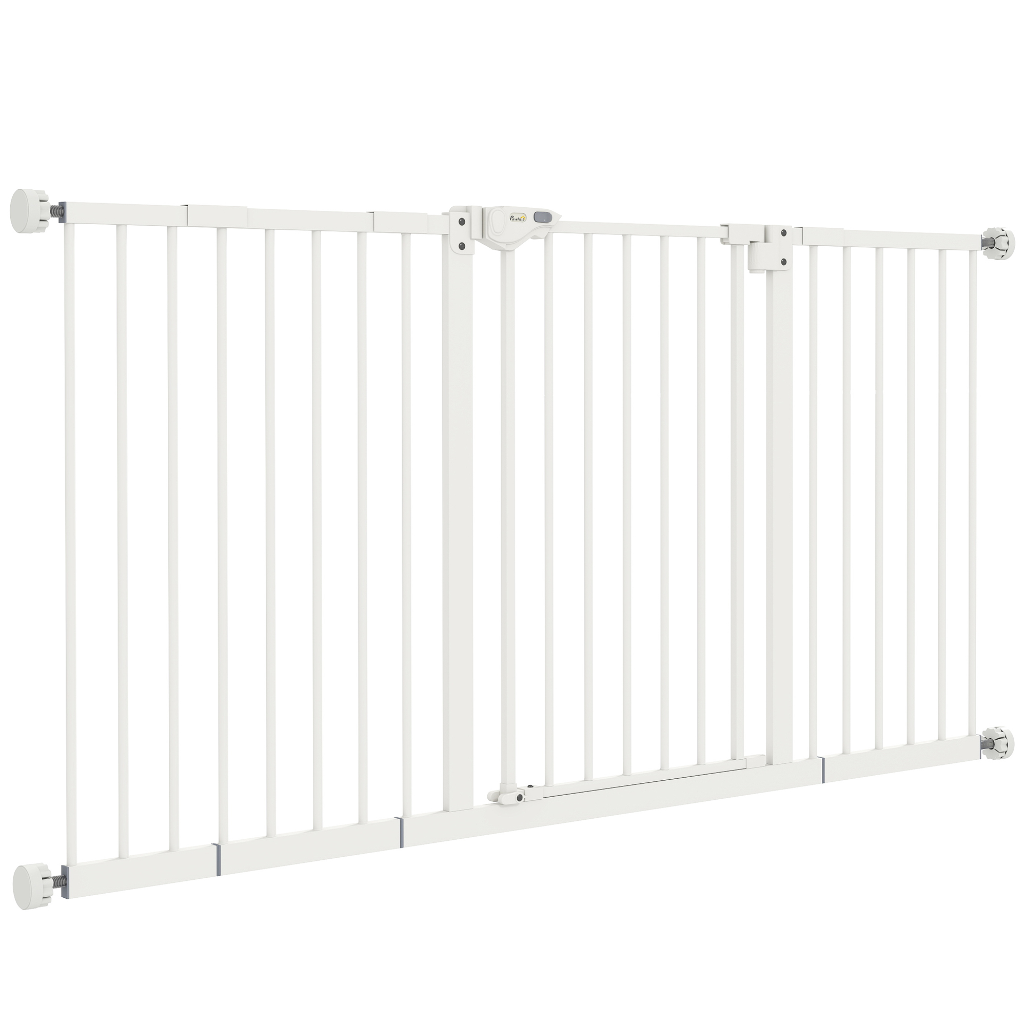 Hunde-Absperrgitter, erweiterbar, Klemmmontage, Metall, 136x76cm, Weiß
