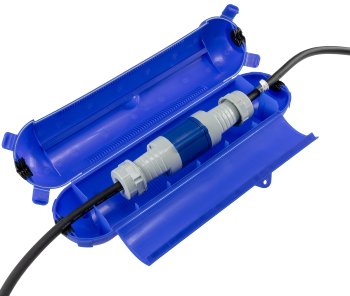 Kabelschutzbox für Aussen IP44 XL, für CEE, LxØ 365x90mm, Blau