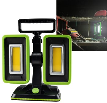LED Baustrahler mit Akku "BSA-60 duo" / 2x30W, 5600lm, 4500K / neutralweiß
