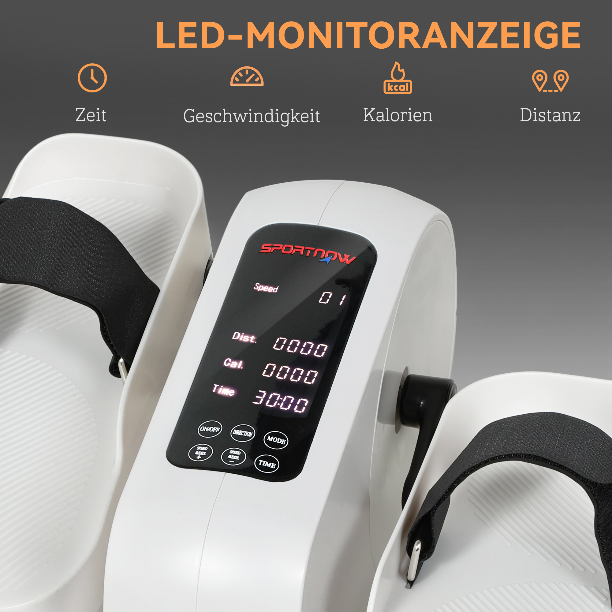 Mini Ellipsentrainer für Zuhause Untertisch Crosstrainer mit 12 Geschwindigkeiten & 7 Widerstand