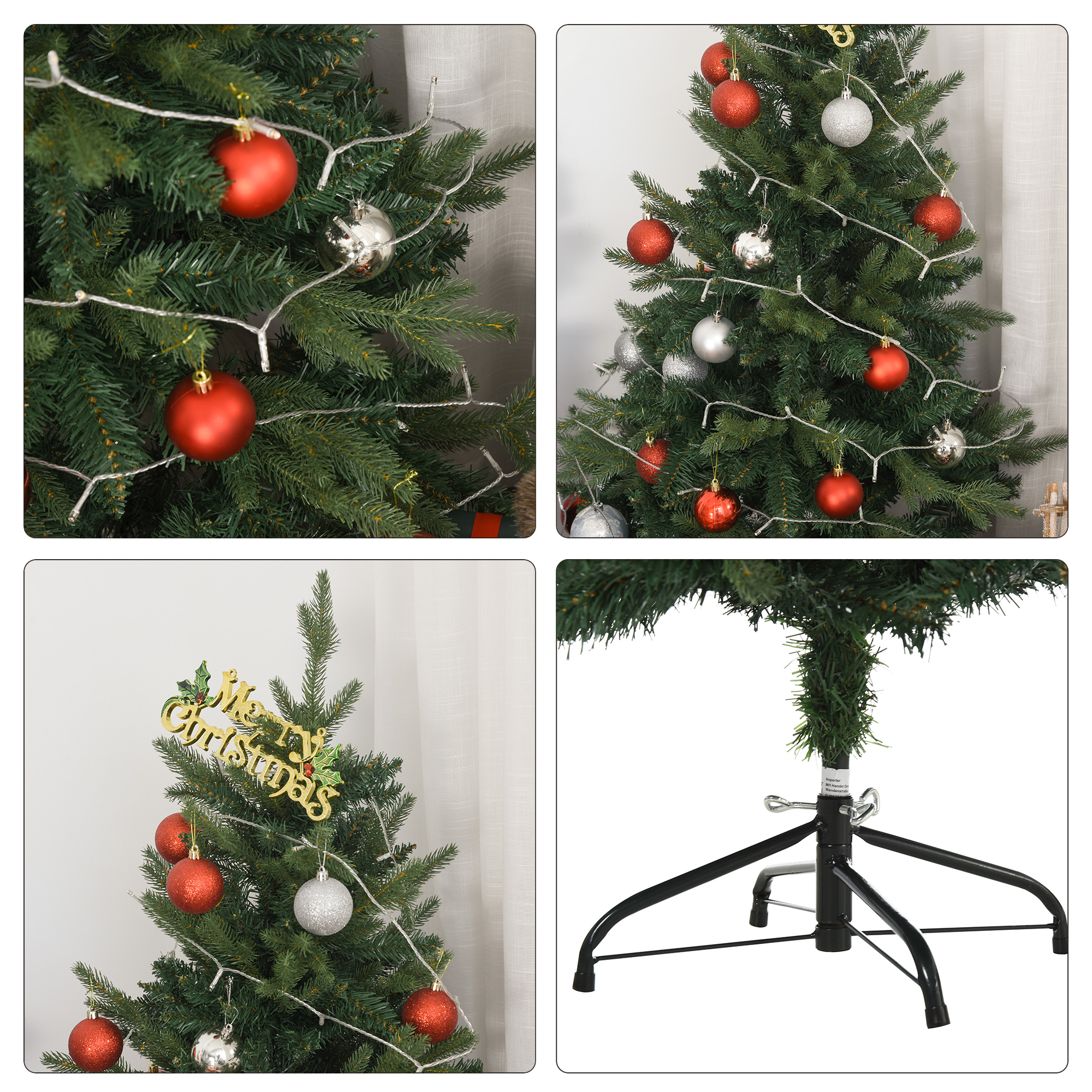 Weihnachtsbaum Christbaum Kunsttanne, 1,2 m, inkl, Ständer, Ø85 cm x 120 cm, Grün