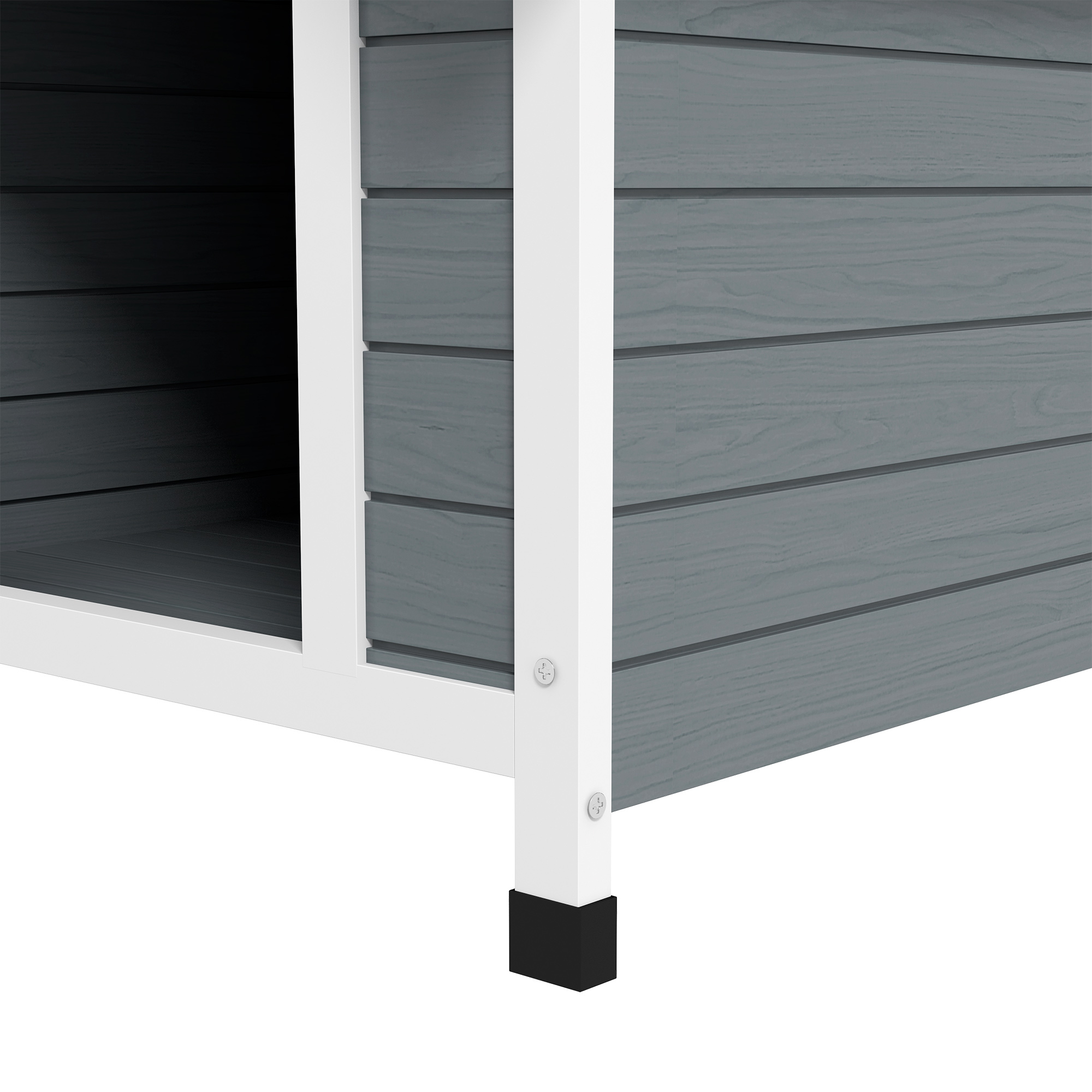 Hundehütte, wetterfest, herausnehmbarer Boden, Tannenholz, 75x88x82 cm, Grau/Schwarz