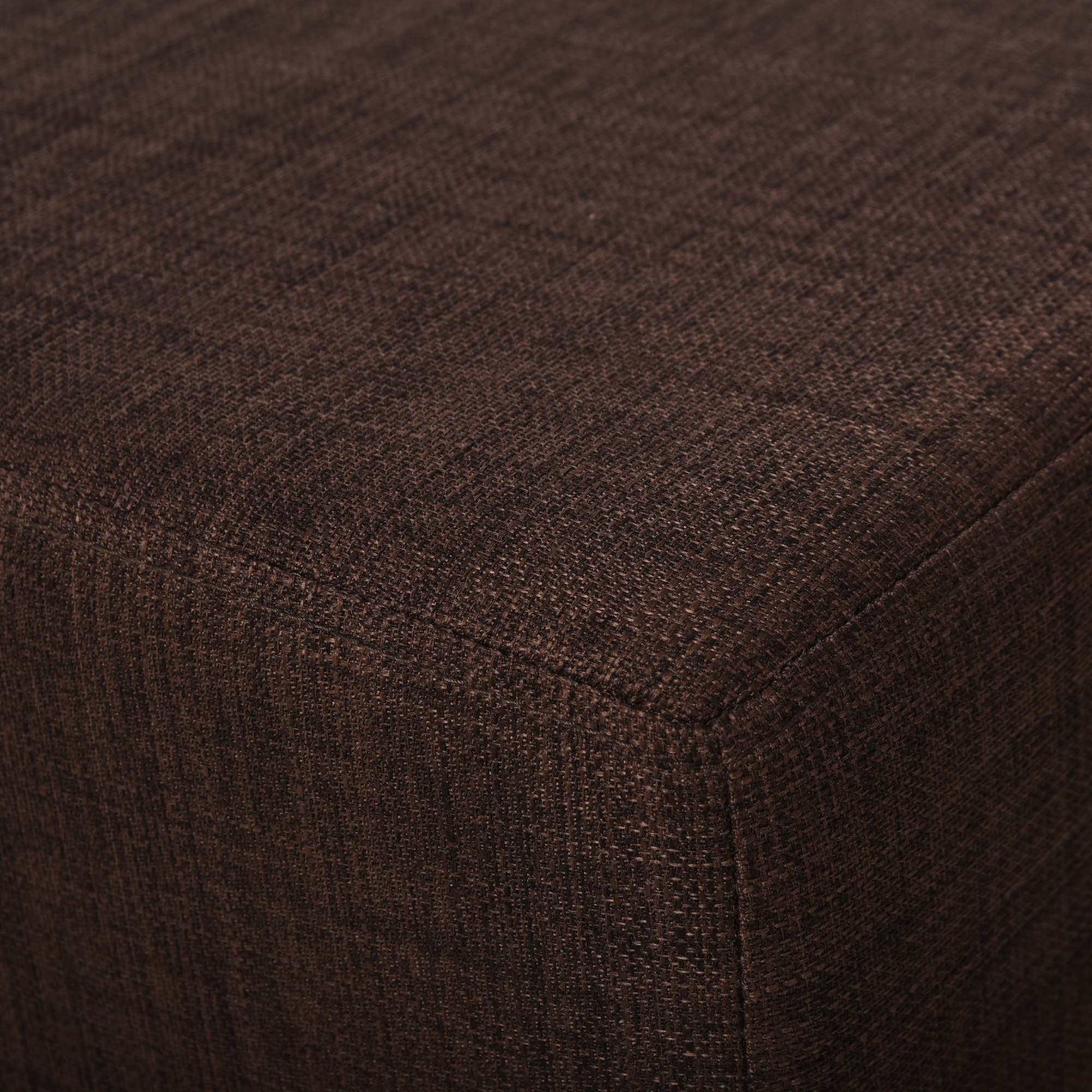 Hocker mit Stoffbezug in Leinenoptik, bis 110 kg, braun, 40 x 30 x 24cm