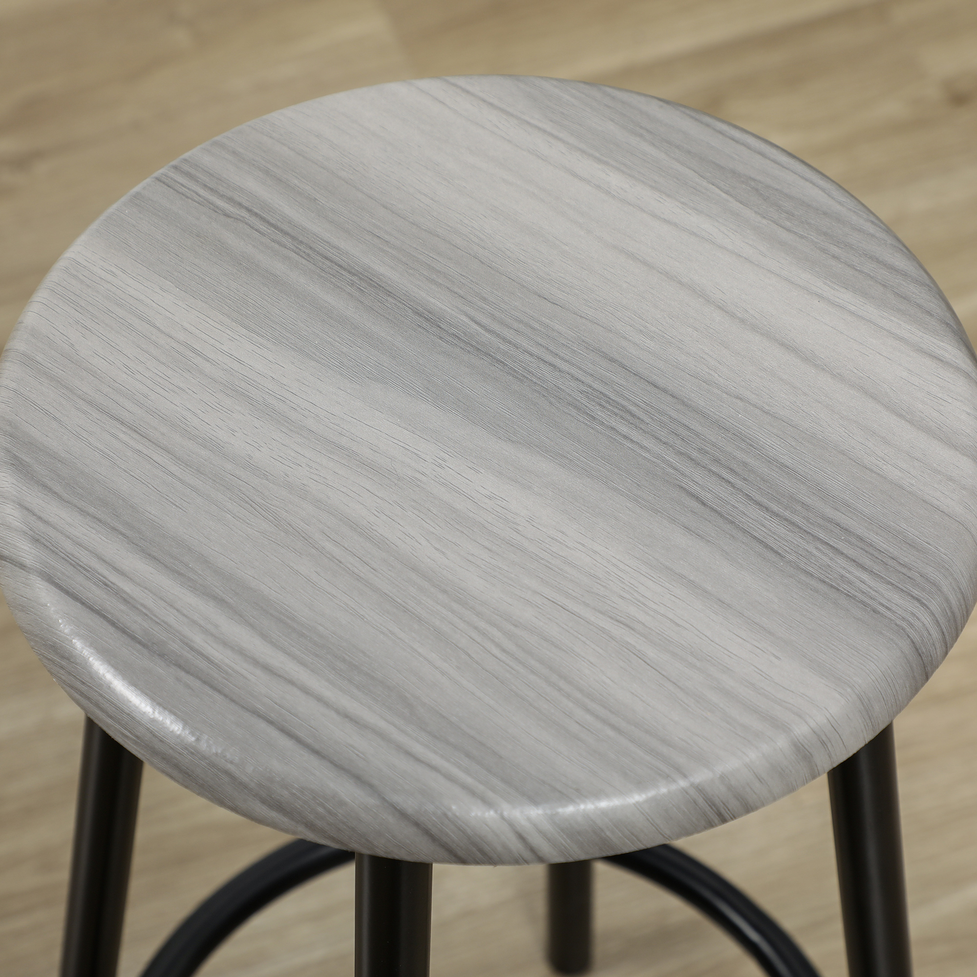 Bargarnitur, 5-teilig, Tisch & 4 Hocker, Industrie-Design, kompakt, rustikal