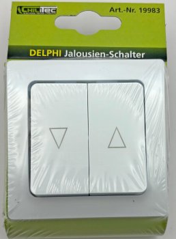 DELPHI Jalousien-Steuerung Hoch/Runter / Taster, inkl. Rahmen, UP, weiß