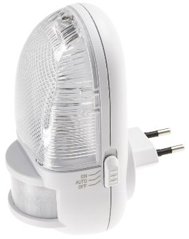 LED Nachtlicht mit Bewegungsmelder, 230V, 3 weiße LEDs, On/Off/Auto
