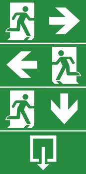 LED Fluchtwegleuchte "NL-W2" 30 LEDs, Erkennungsw. 25m,Wandmontage, 27mm flach